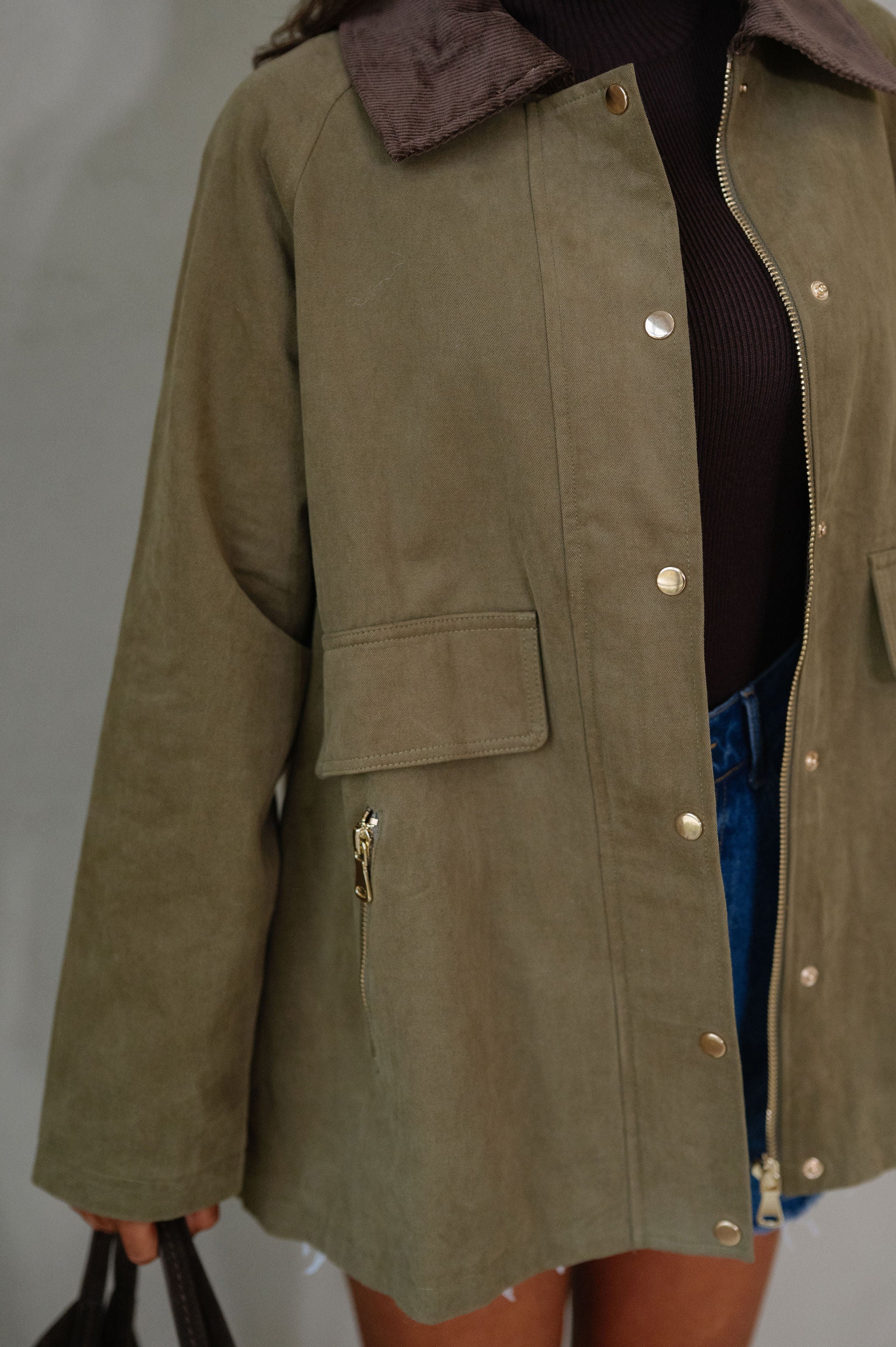 Mabel Barn Jacket-Olive