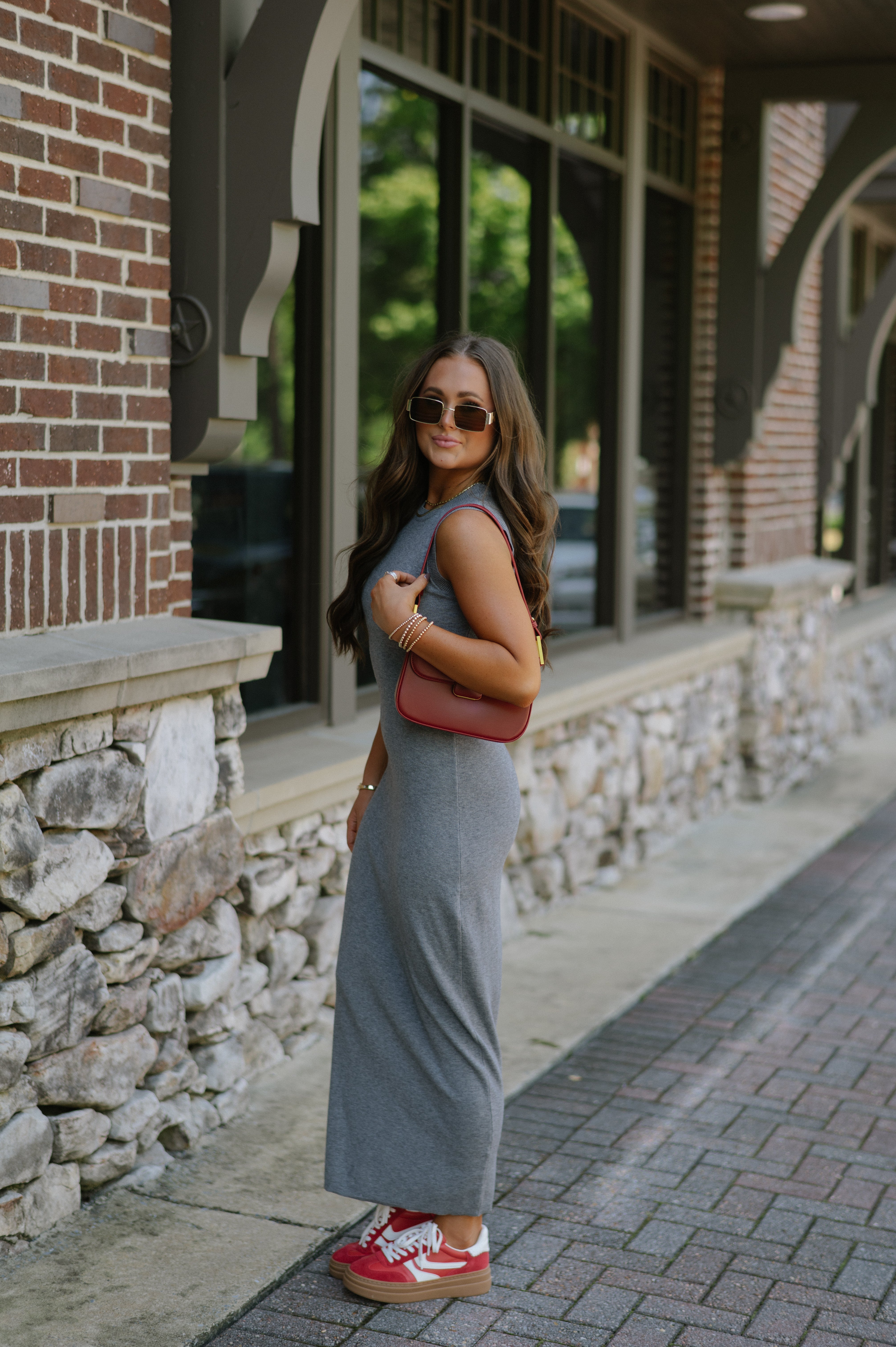 Leyton Maxi Dress-Heather Grey