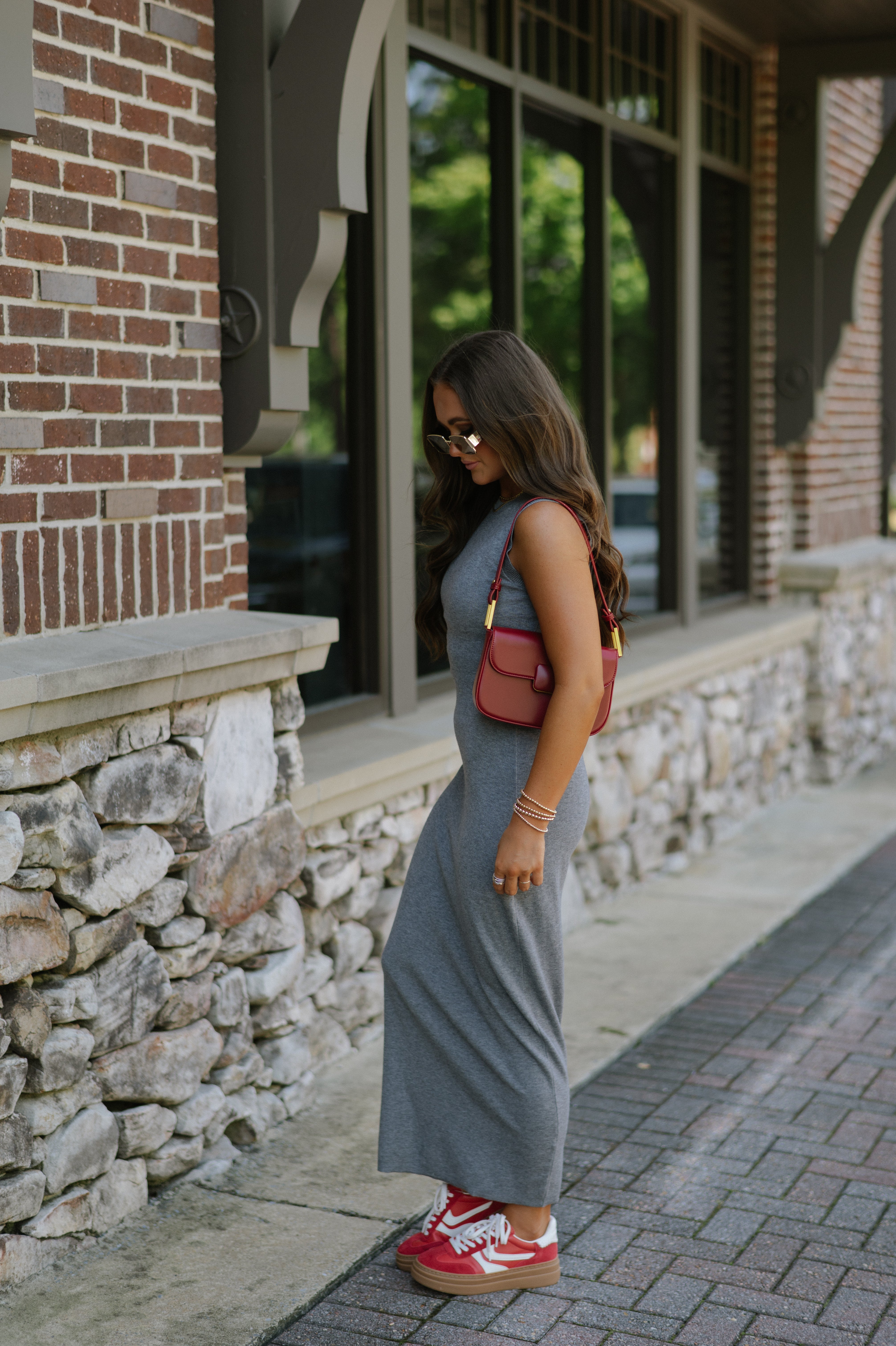 Leyton Maxi Dress-Heather Grey