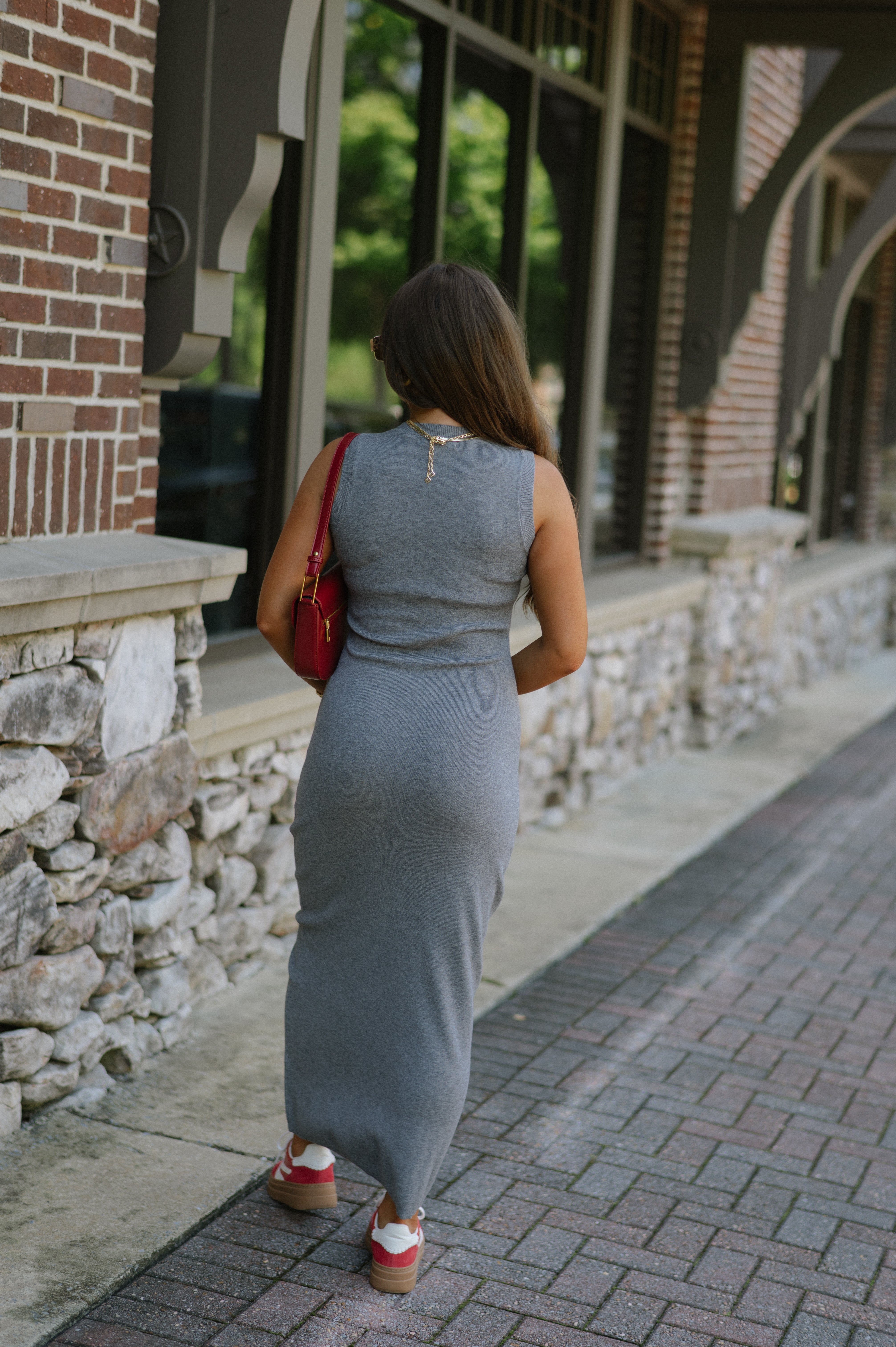 Leyton Maxi Dress-Heather Grey