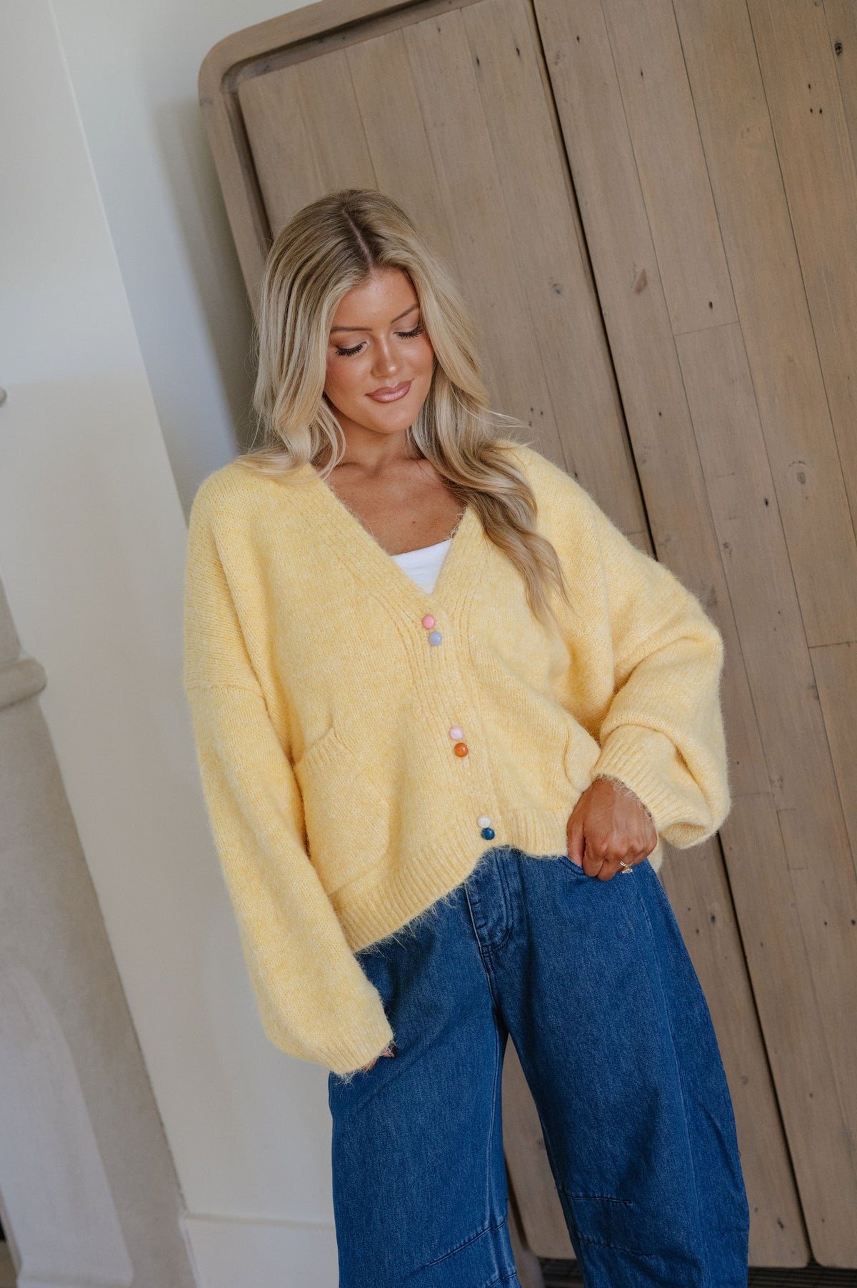 Colette Oversized Cardigan-Yellow