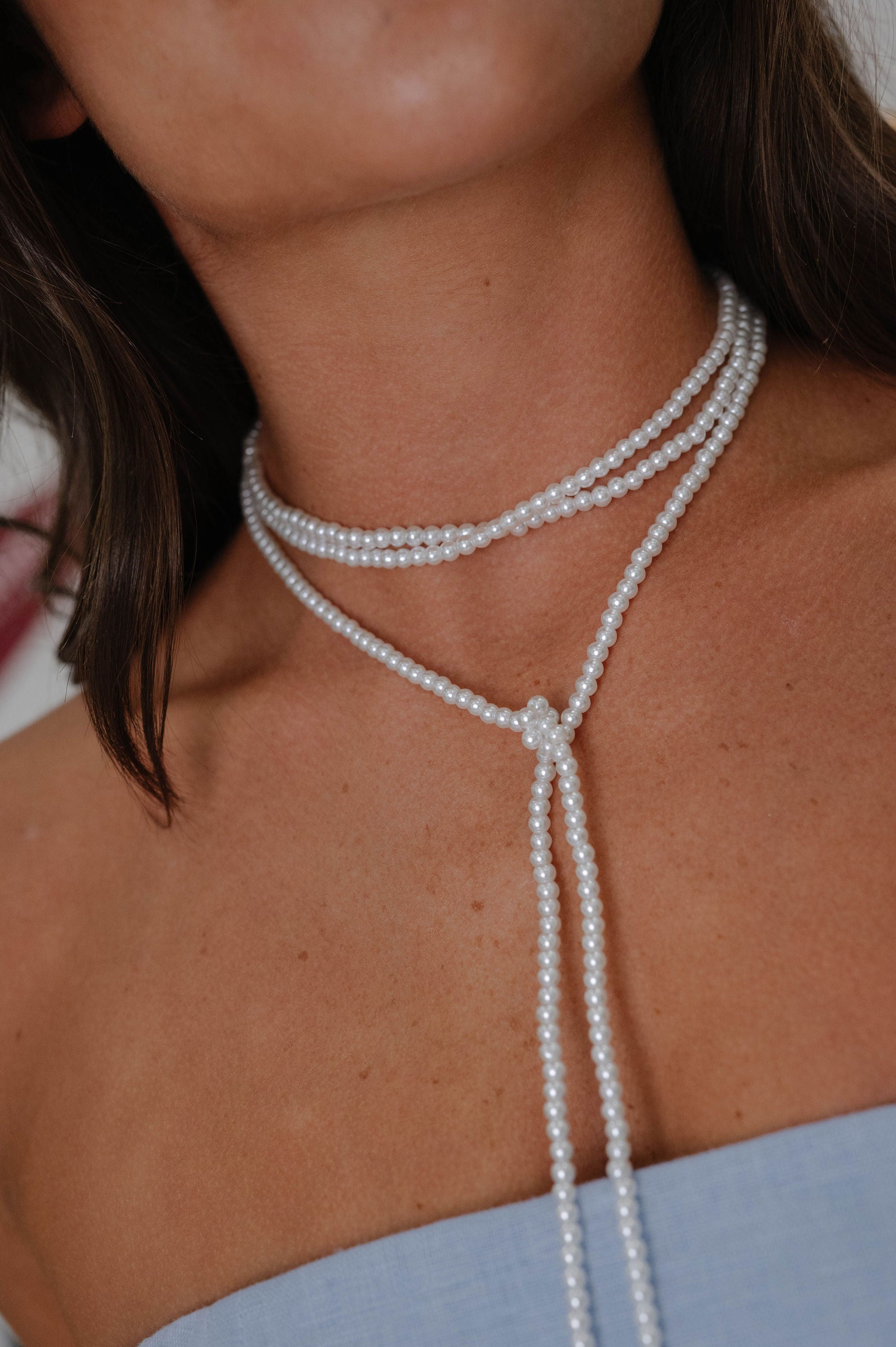 Wrap Pearl Lariat Necklace