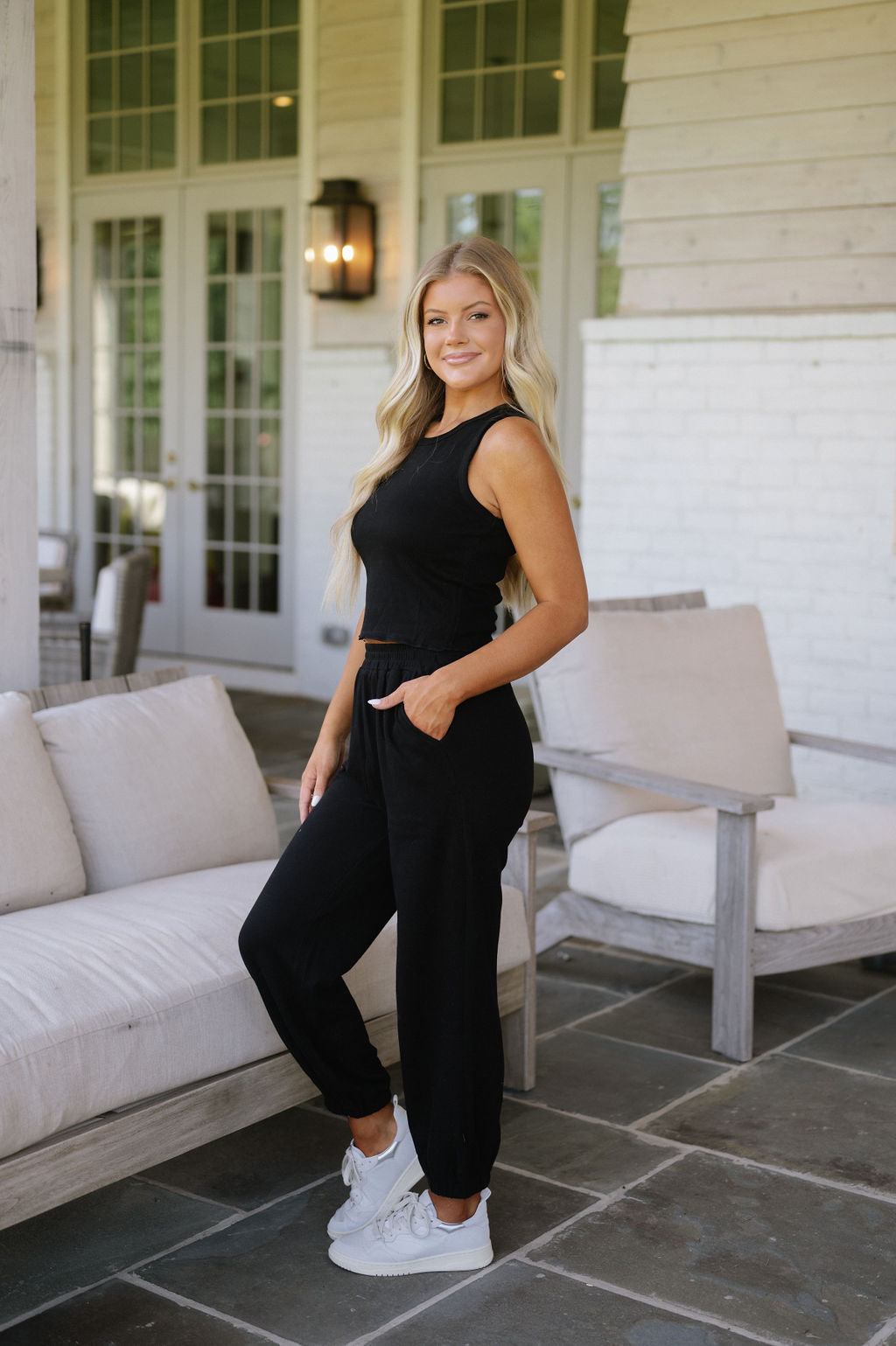 Archer Knit Jogger Pant Set-Black