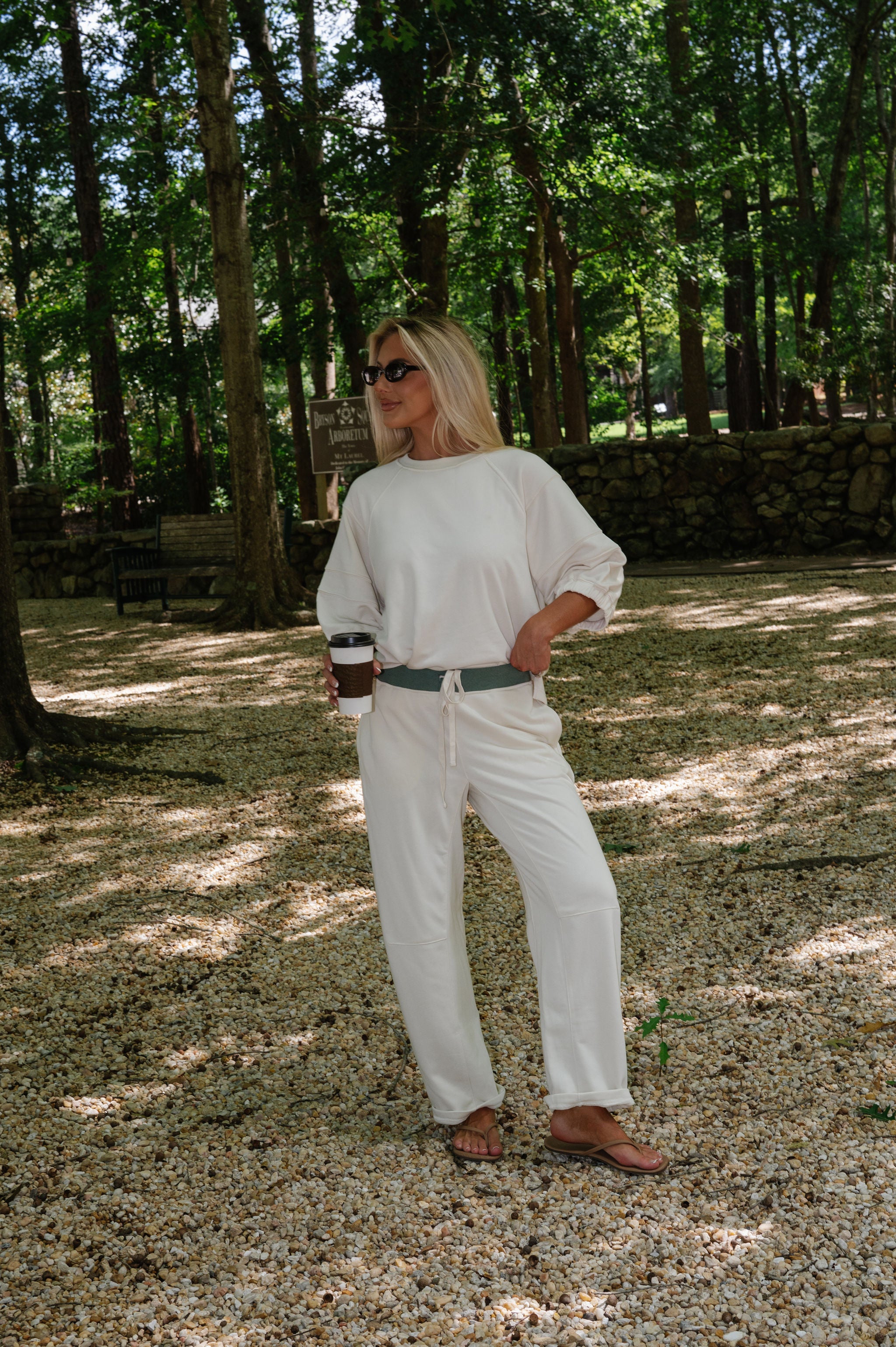 Rae French Terry Set-Bone/Dark Forest