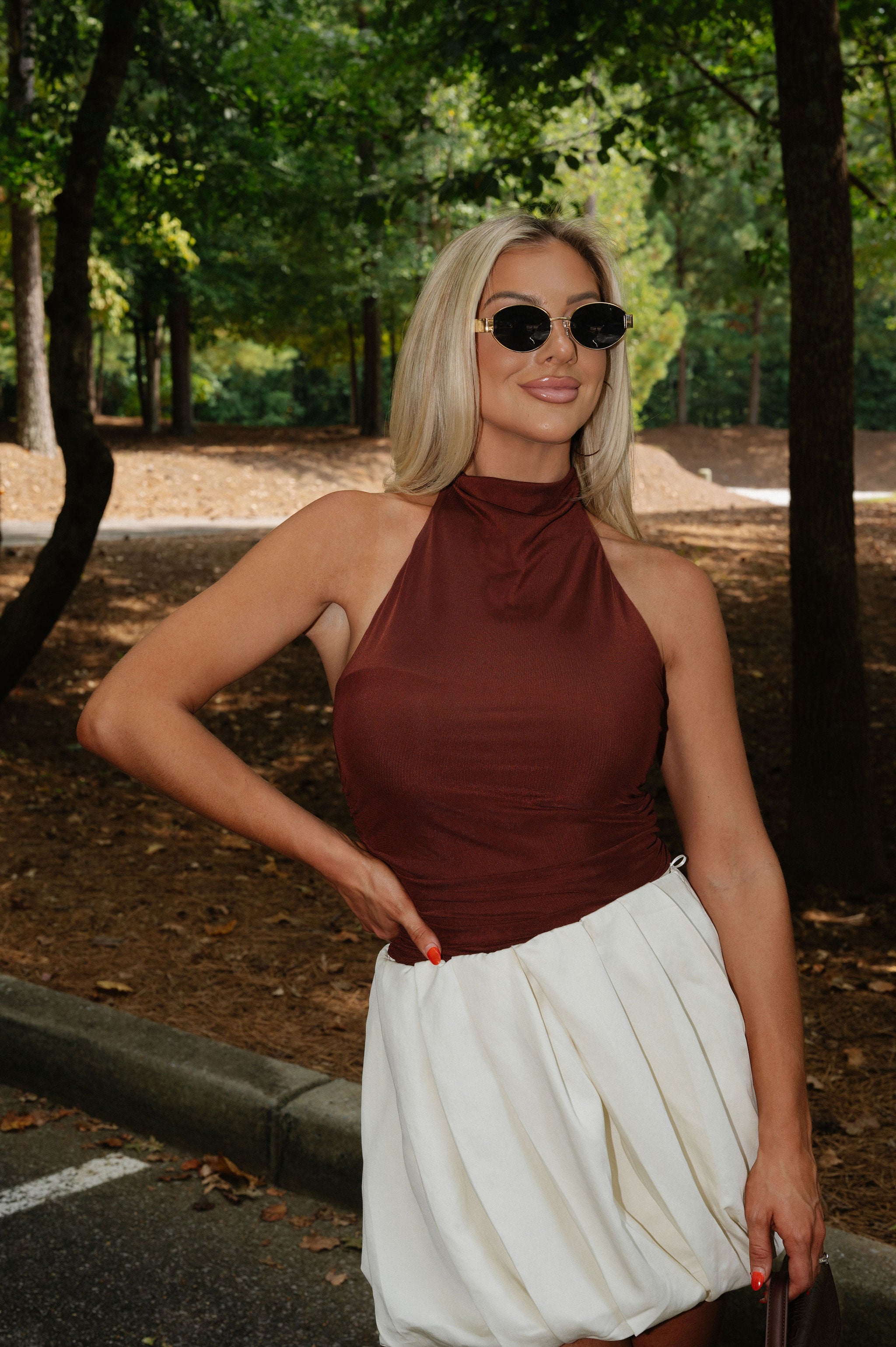 Anderson Ruched Top-Chocolate