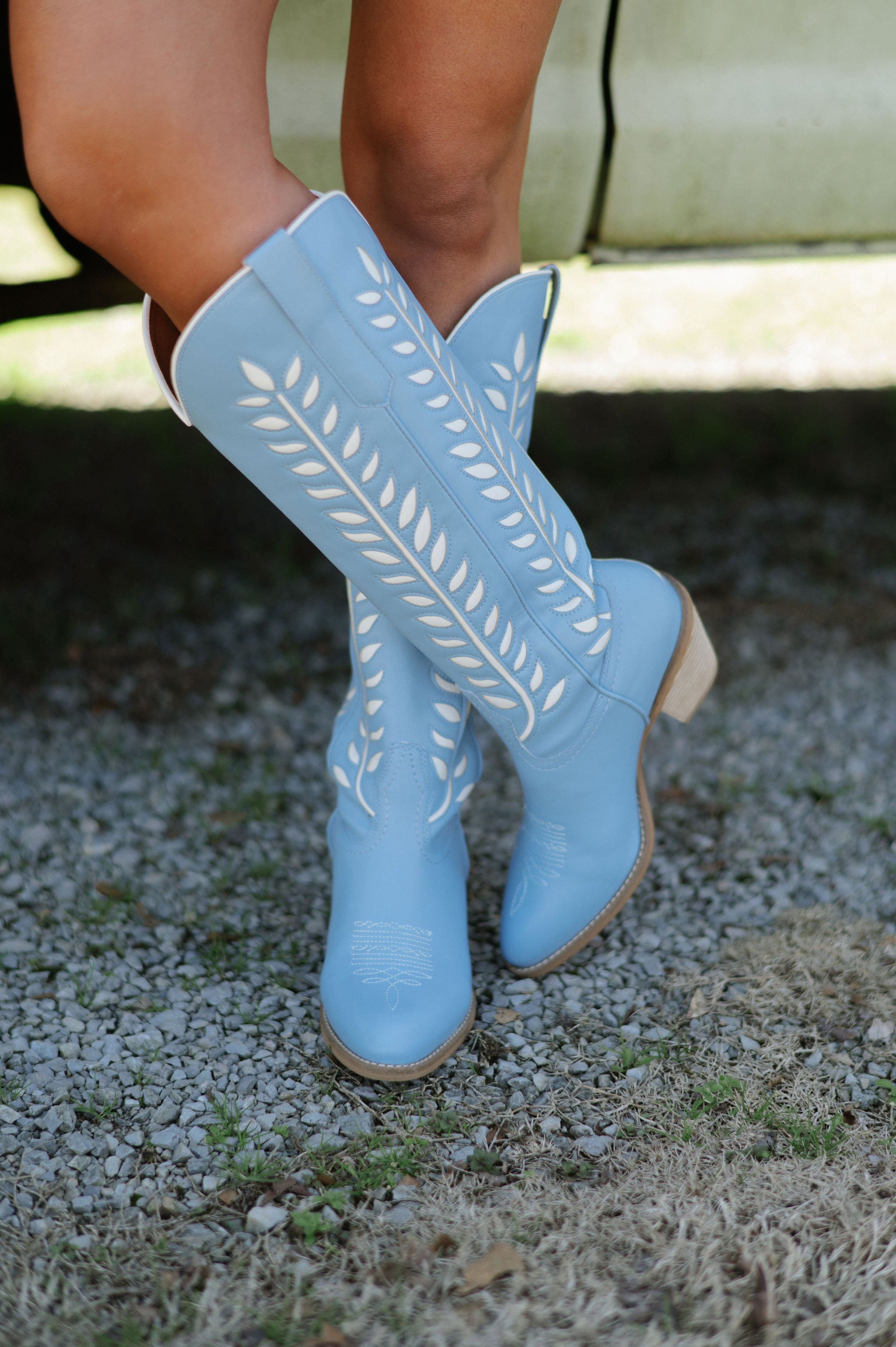 Glenda Western Boots-Blue