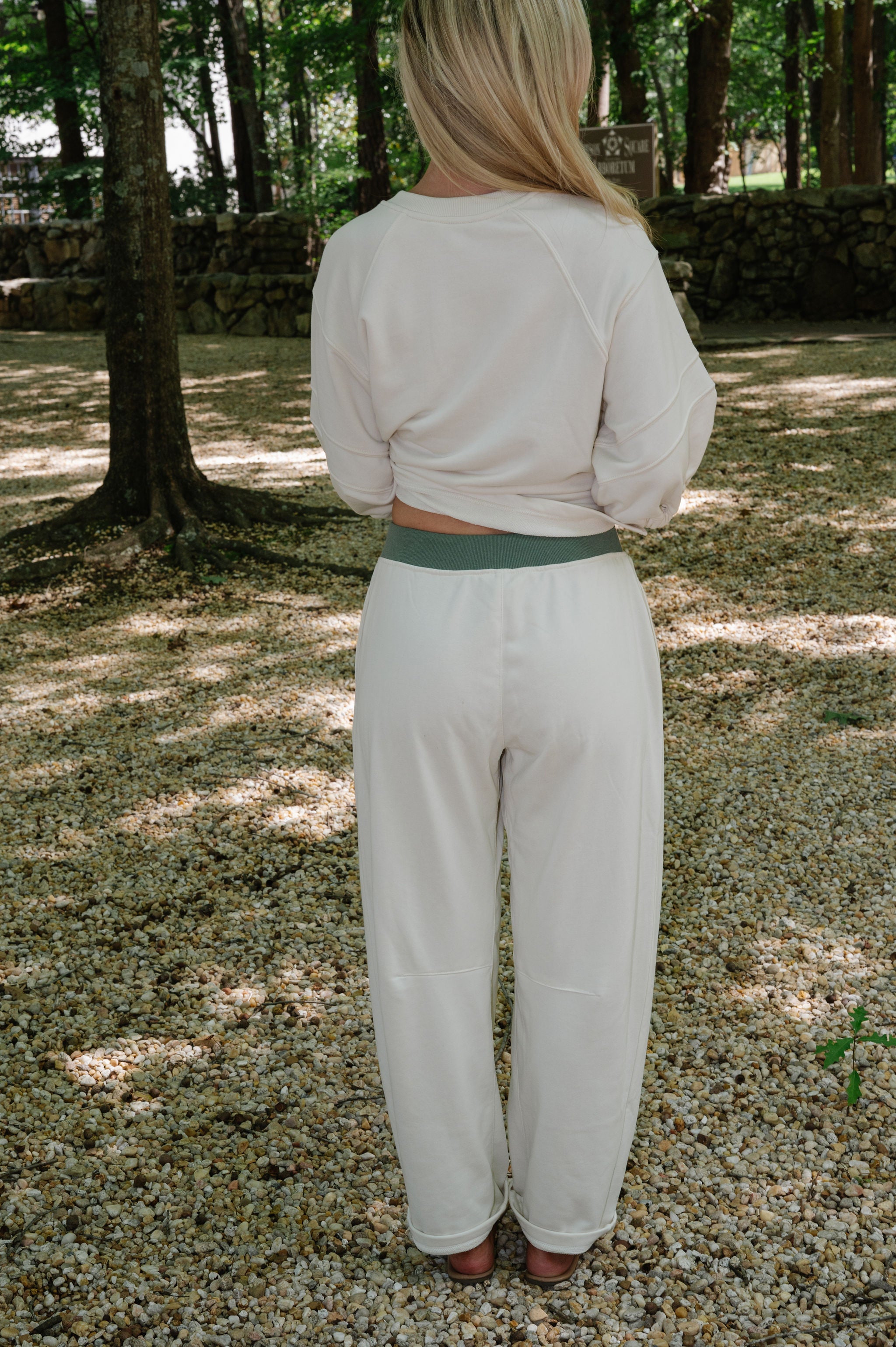 Rae French Terry Set-Bone/Dark Forest