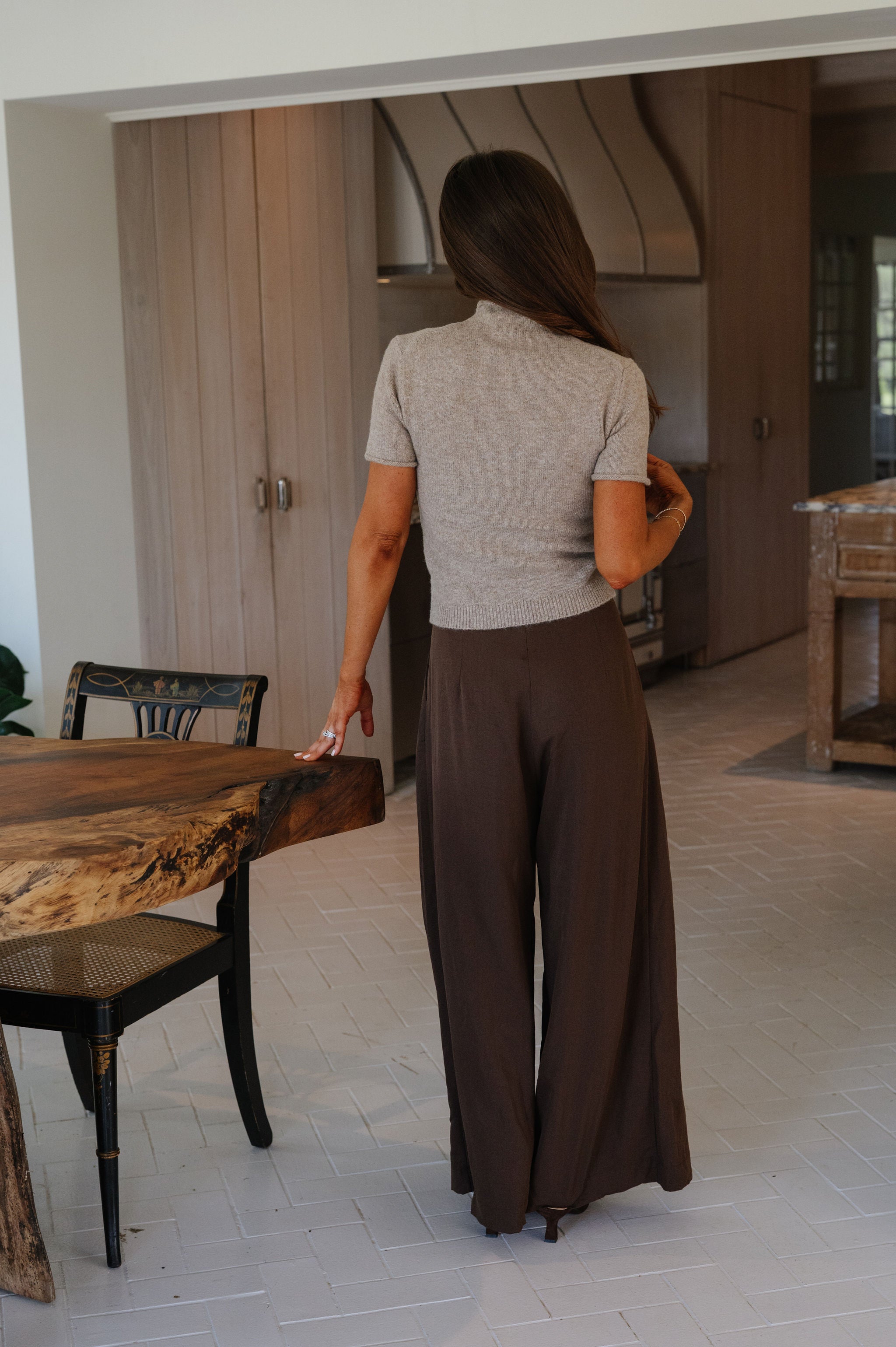Alani Mock Neck Knit Top-Oatmeal