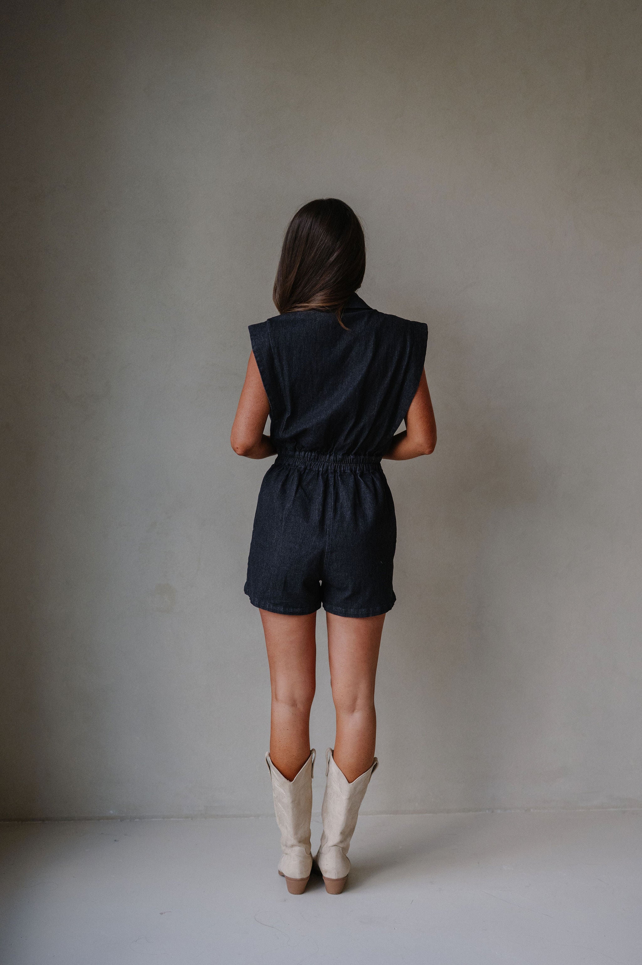 Benny Romper-Charcoal