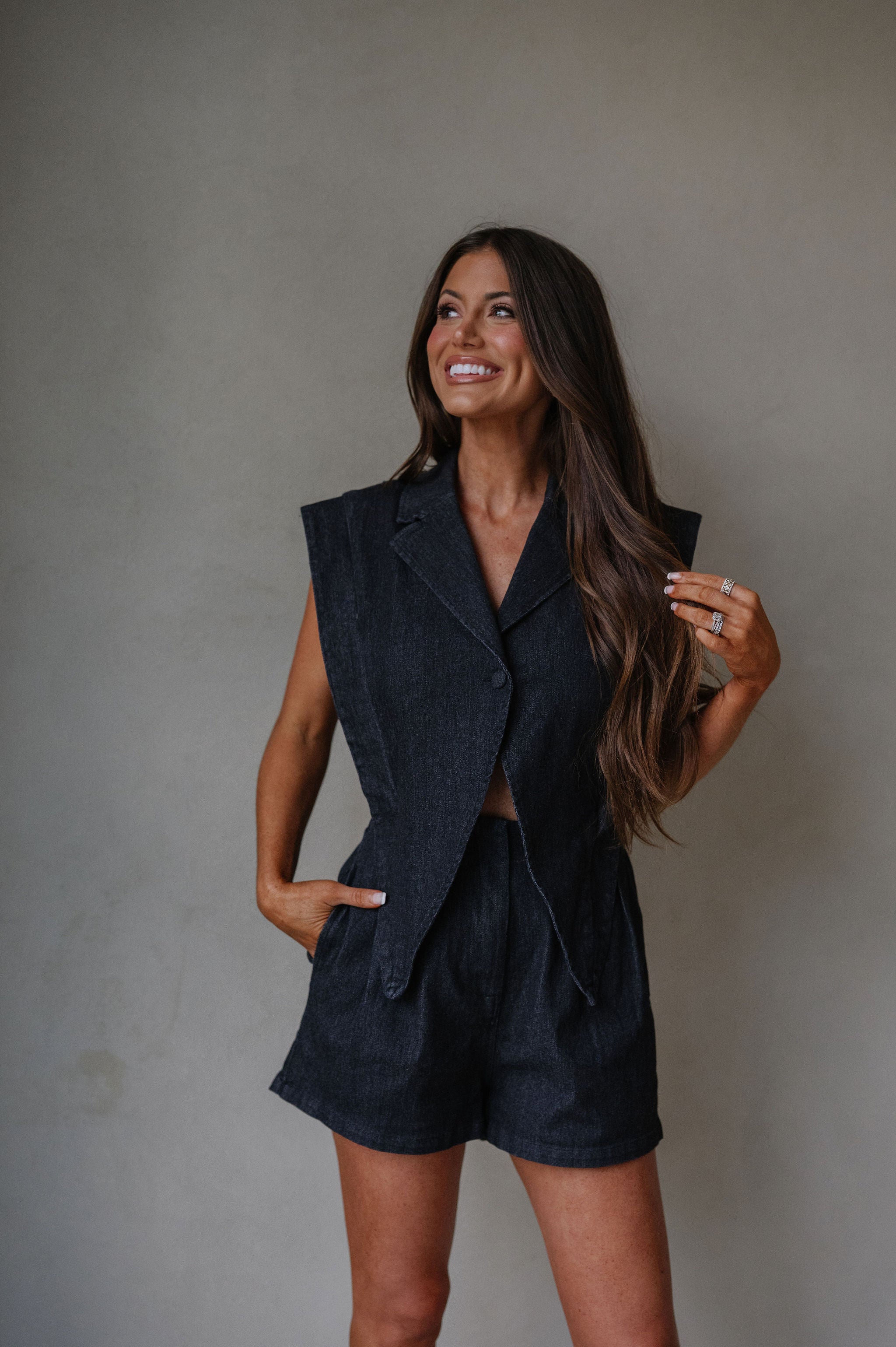 Benny Romper-Charcoal