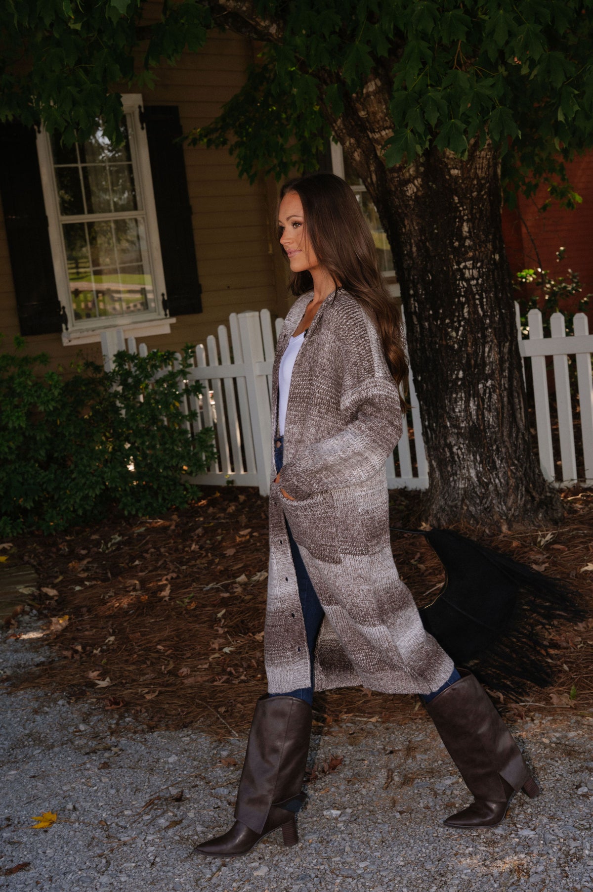 Ruby Hooded Cardigan-Chocolate Multi