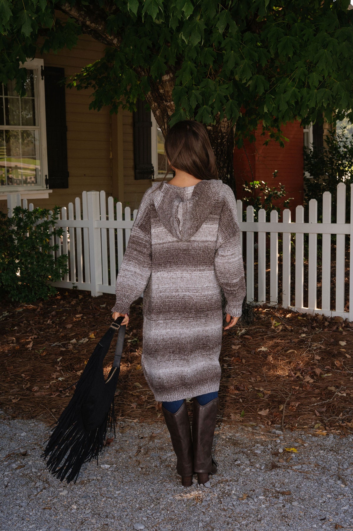Ruby Hooded Cardigan-Chocolate Multi