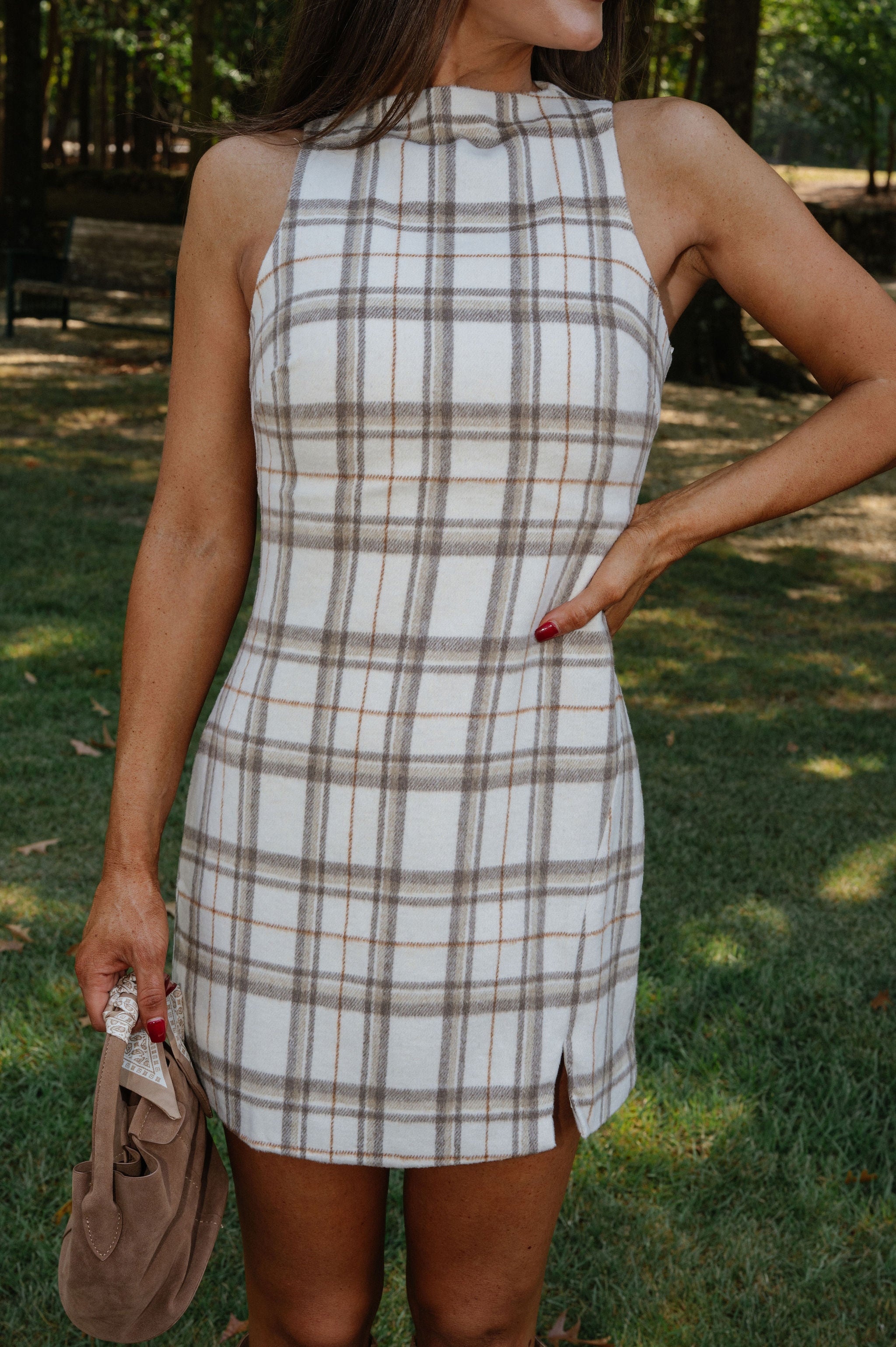 Blair Mini Dress- Brown
