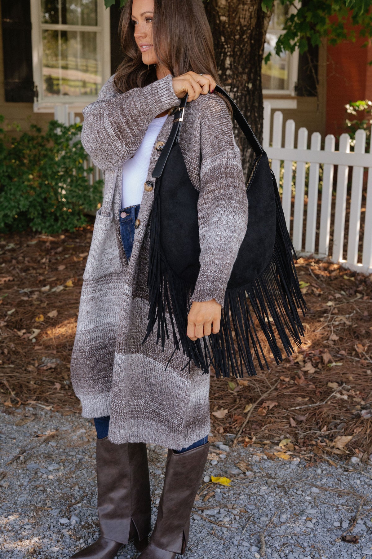 Ruby Hooded Cardigan-Chocolate Multi
