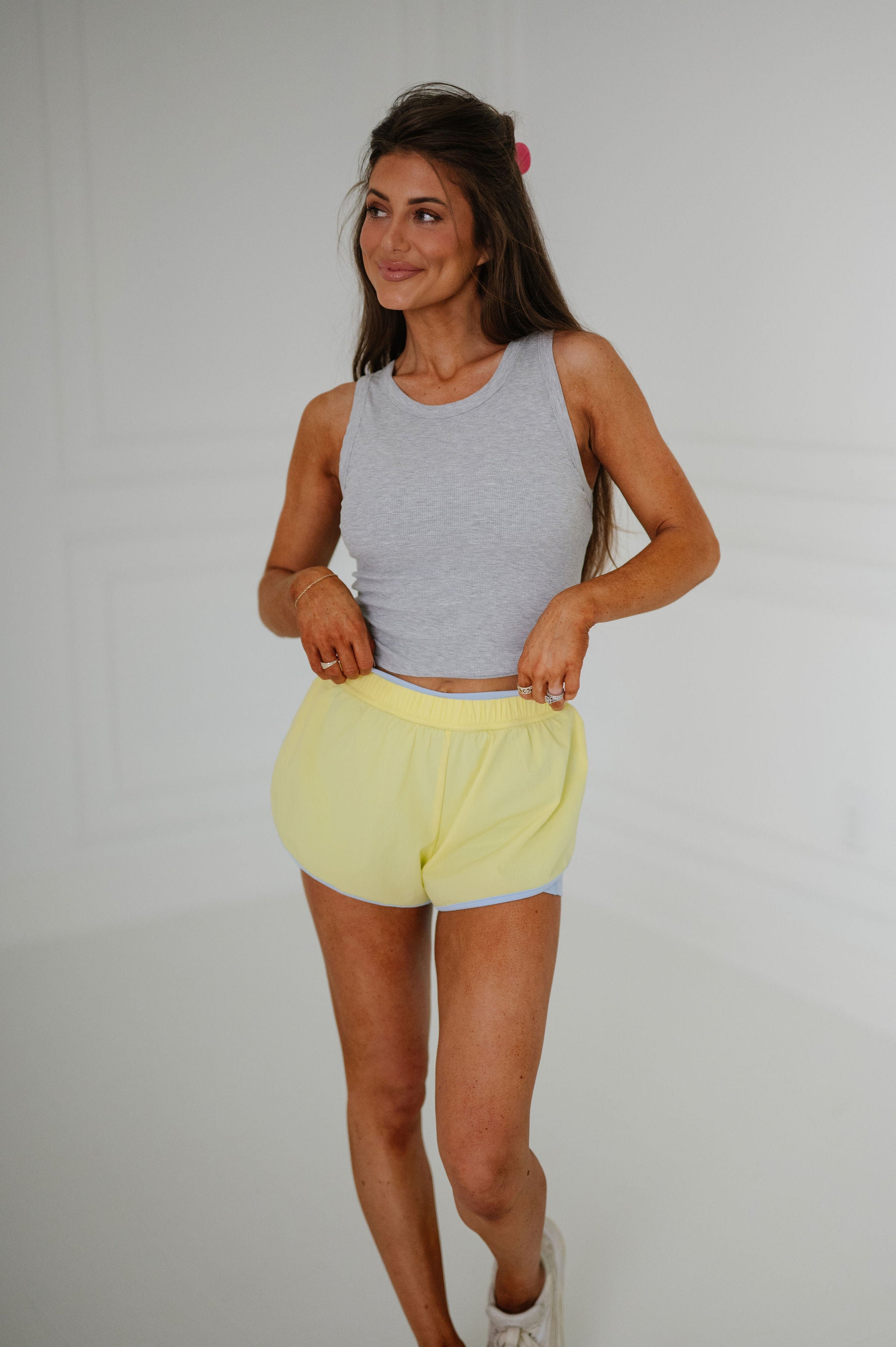Sleeveless Ribbed Top-Melange Grey