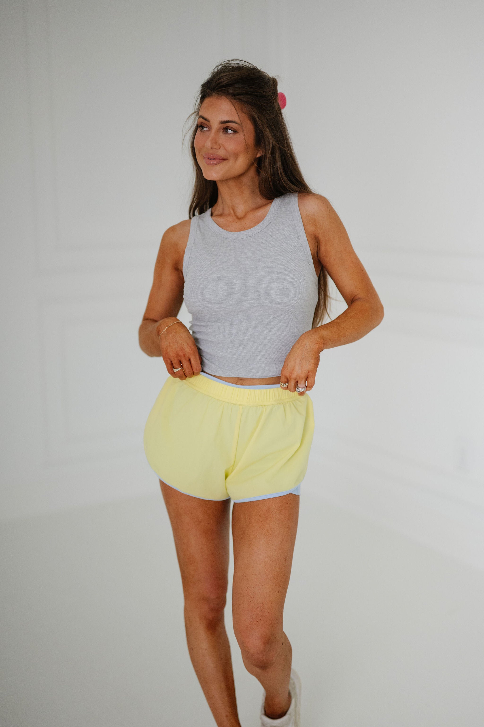 Sleeveless Ribbed Top-Melange Grey