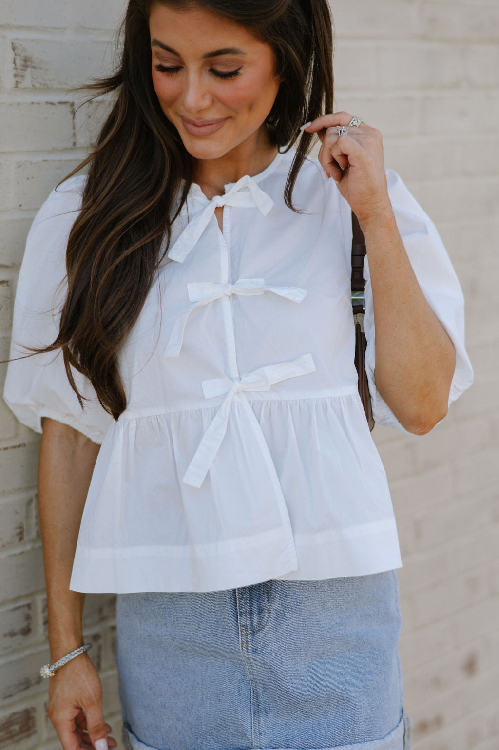 Poplin Front Tie Top-White