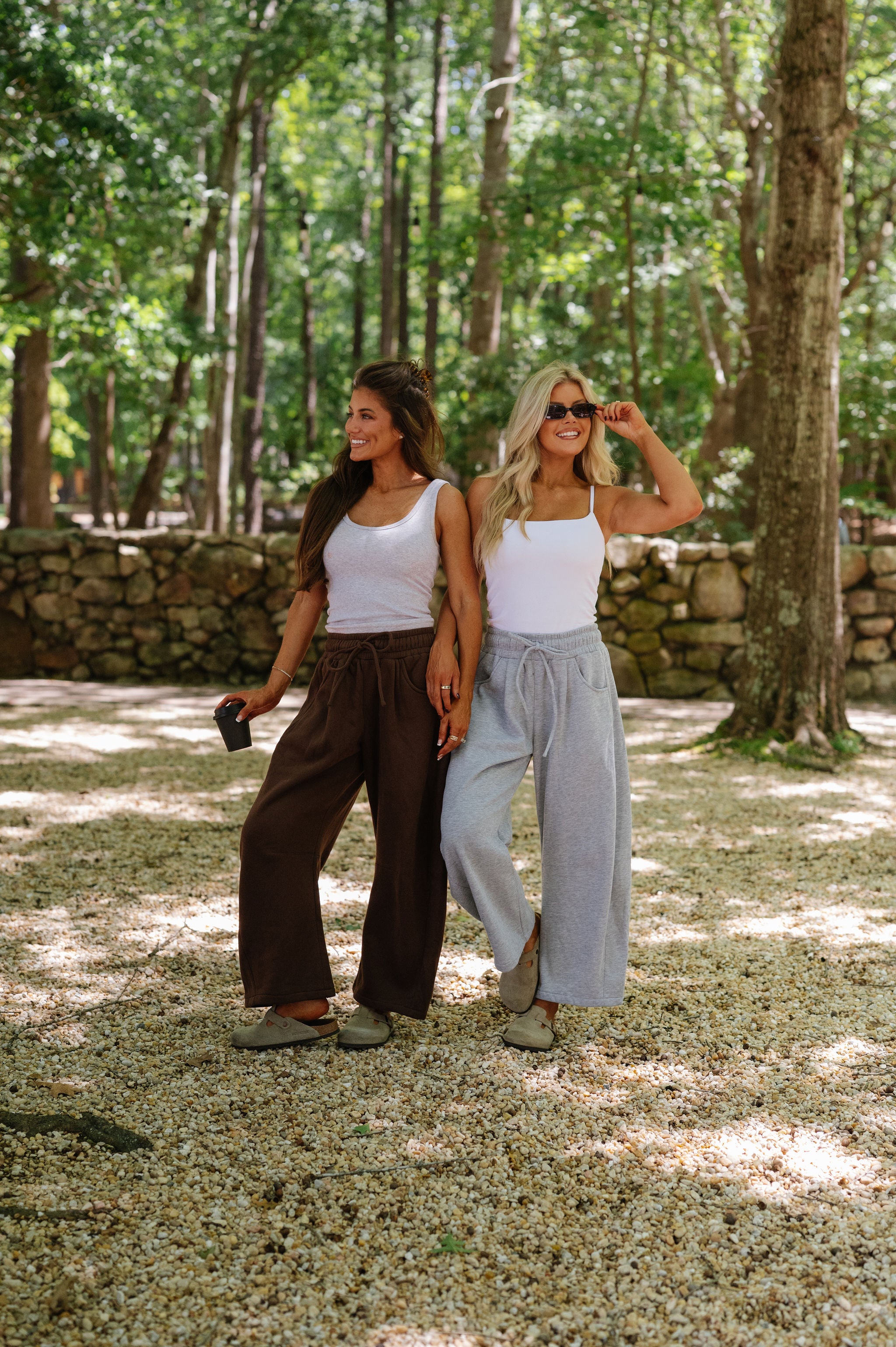 Macie Barrel Sweatpants-Brown