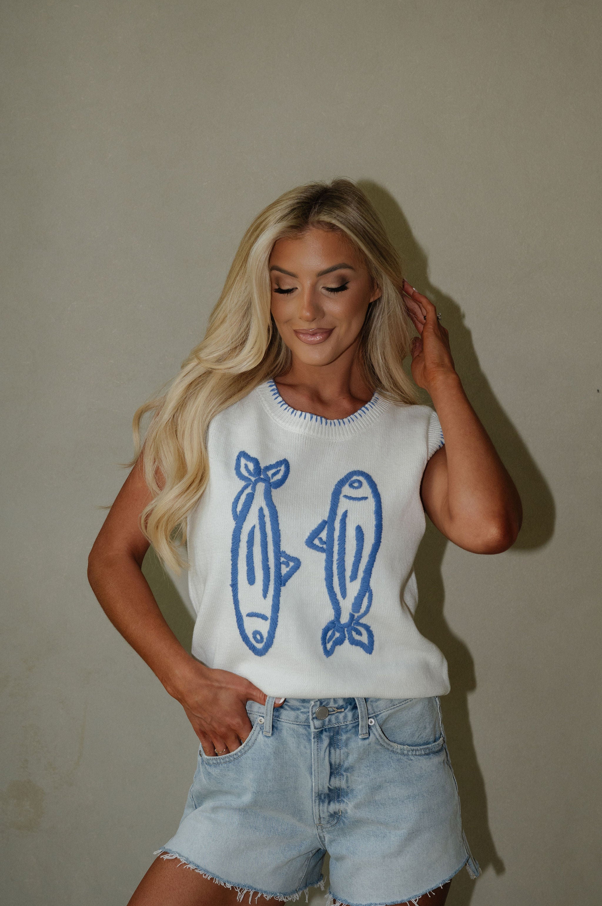 Her Denim Shorts-Light Denim