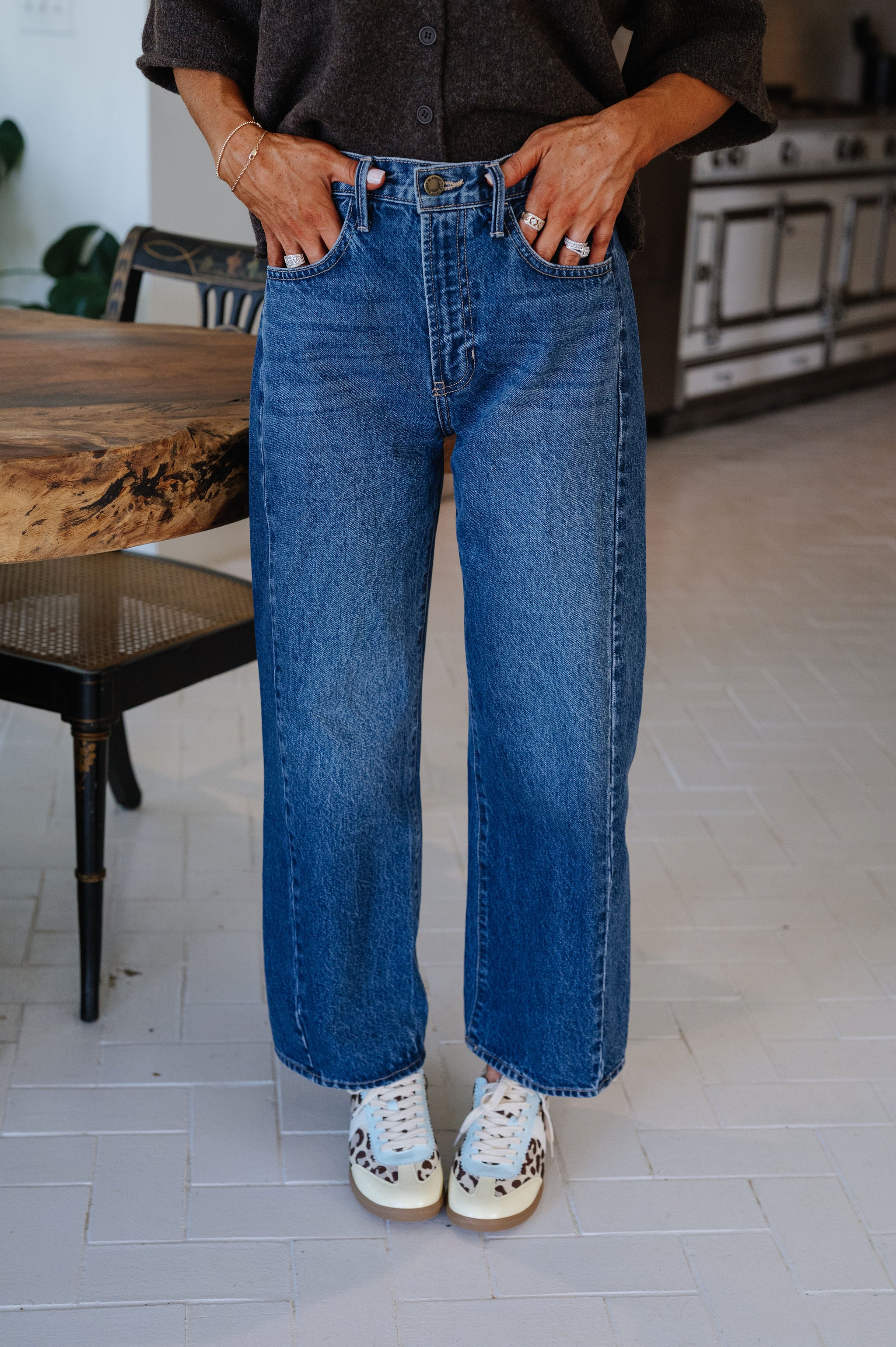 Haven Barrel Jeans-Dark Denim