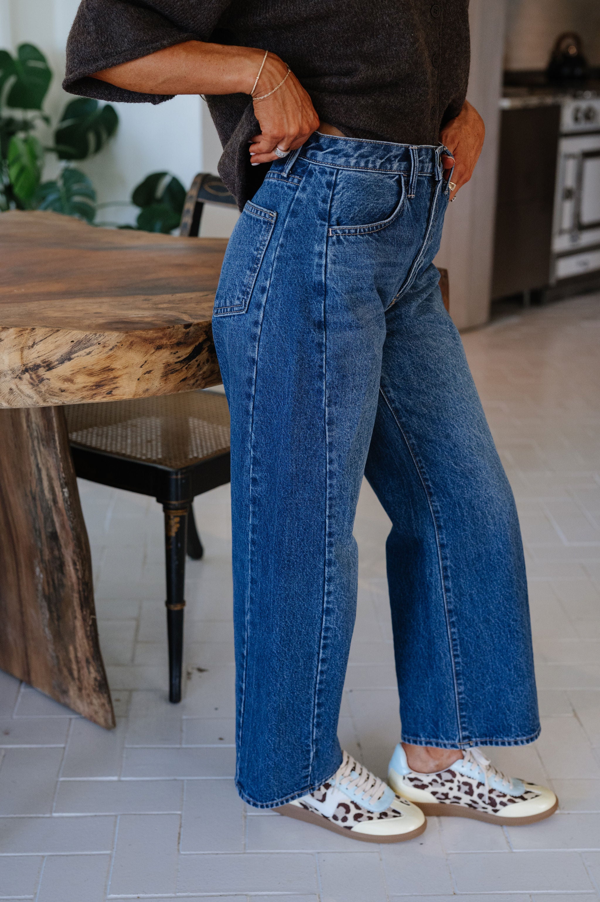 Haven Barrel Jeans-Dark Denim