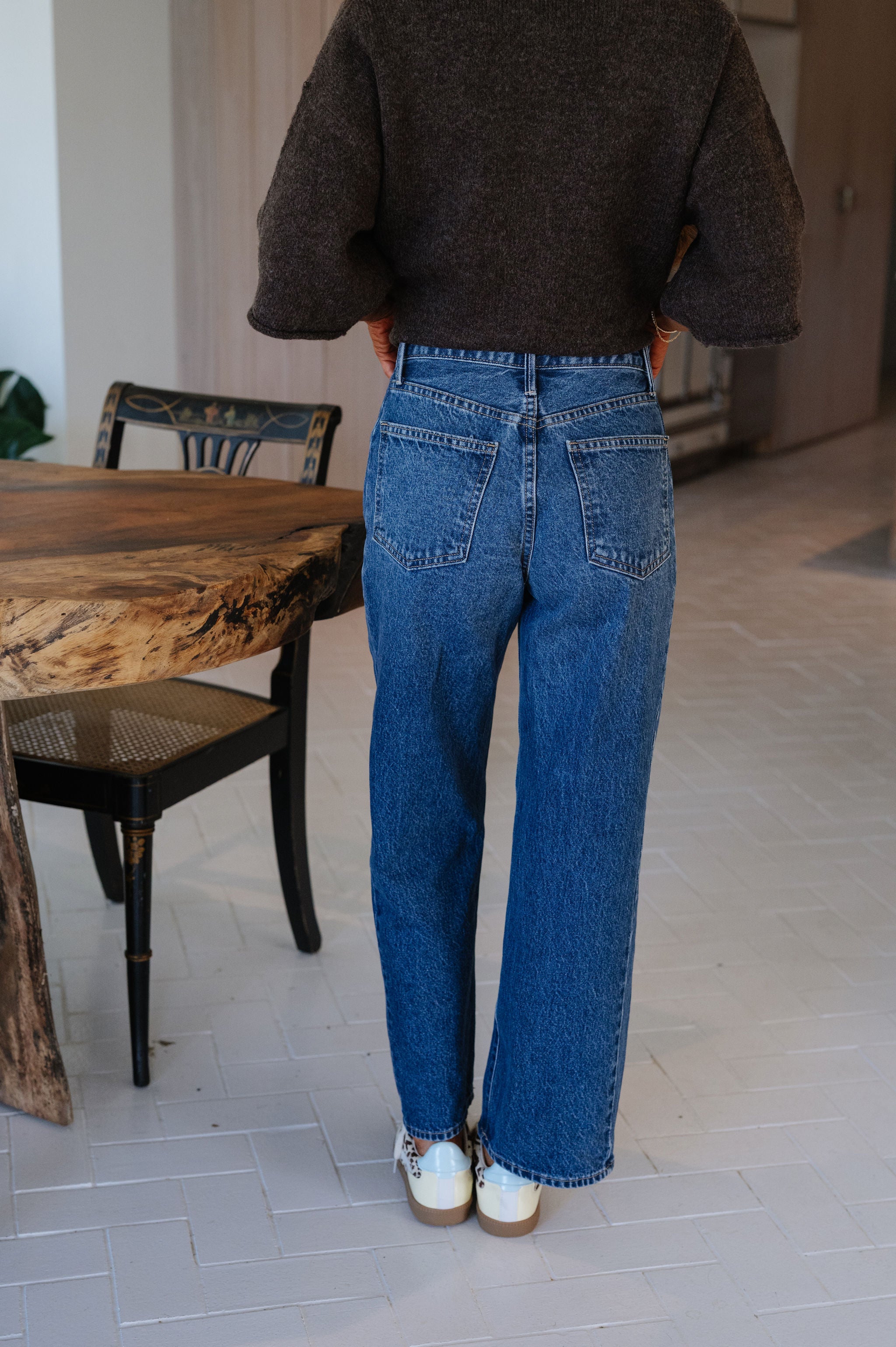 Haven Barrel Jeans-Dark Denim