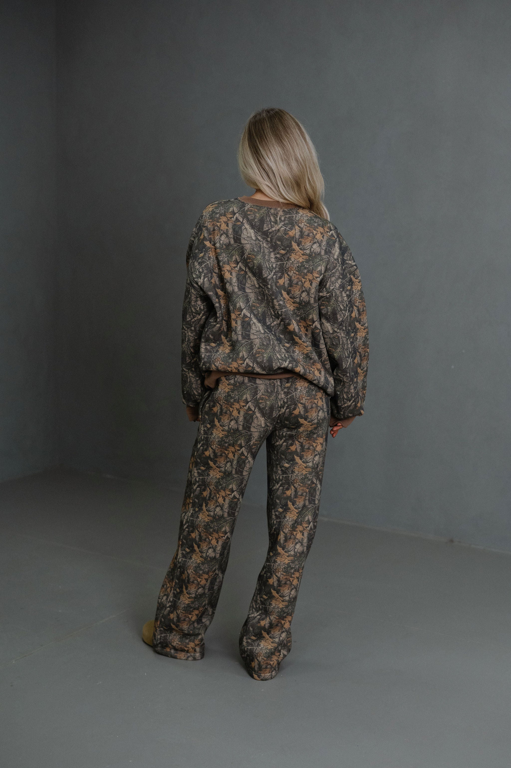 Bayou Fleece Wide Leg Sweatpants-Camo