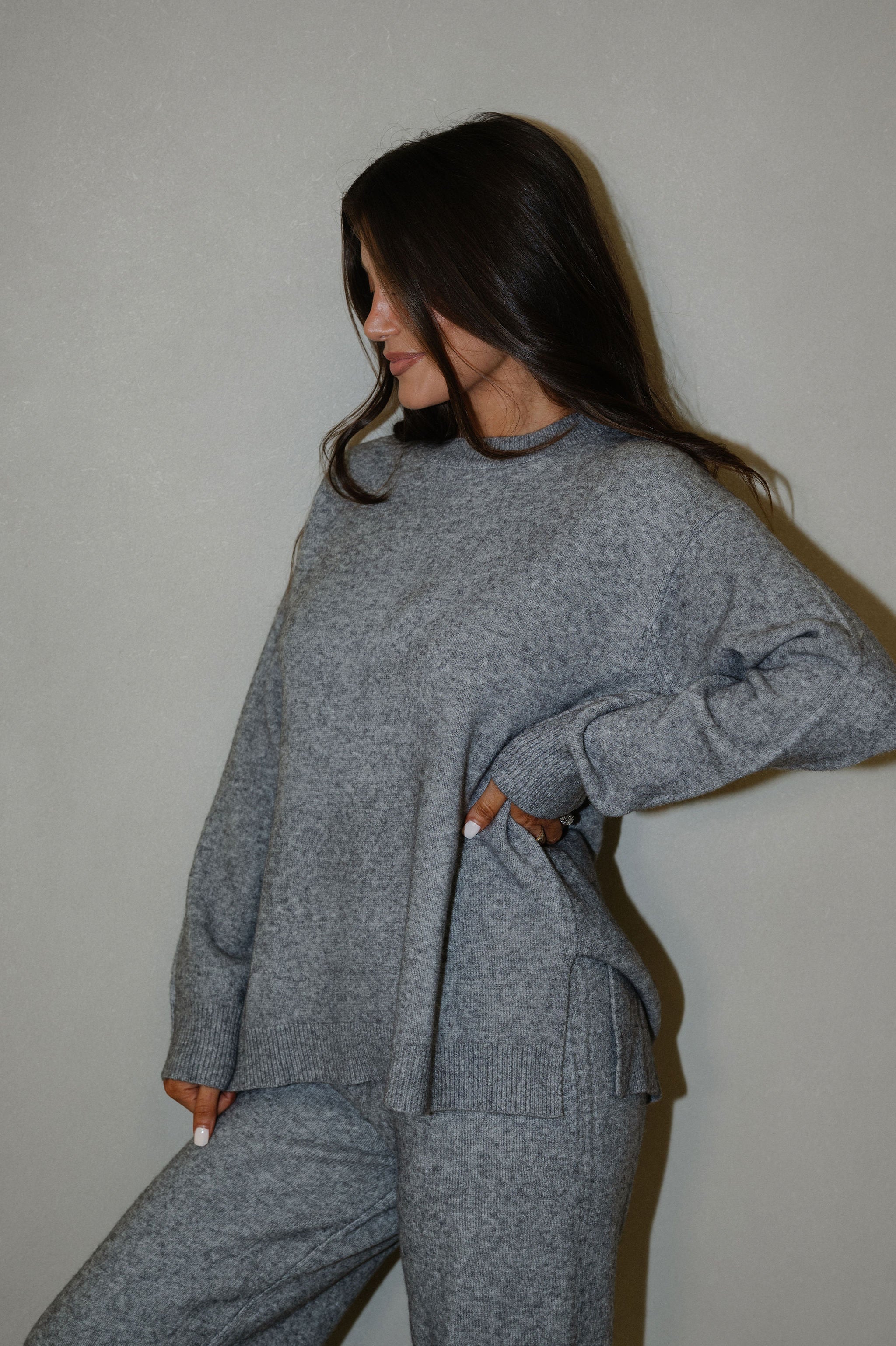 Durango Sweater Pants Set-Charcoal