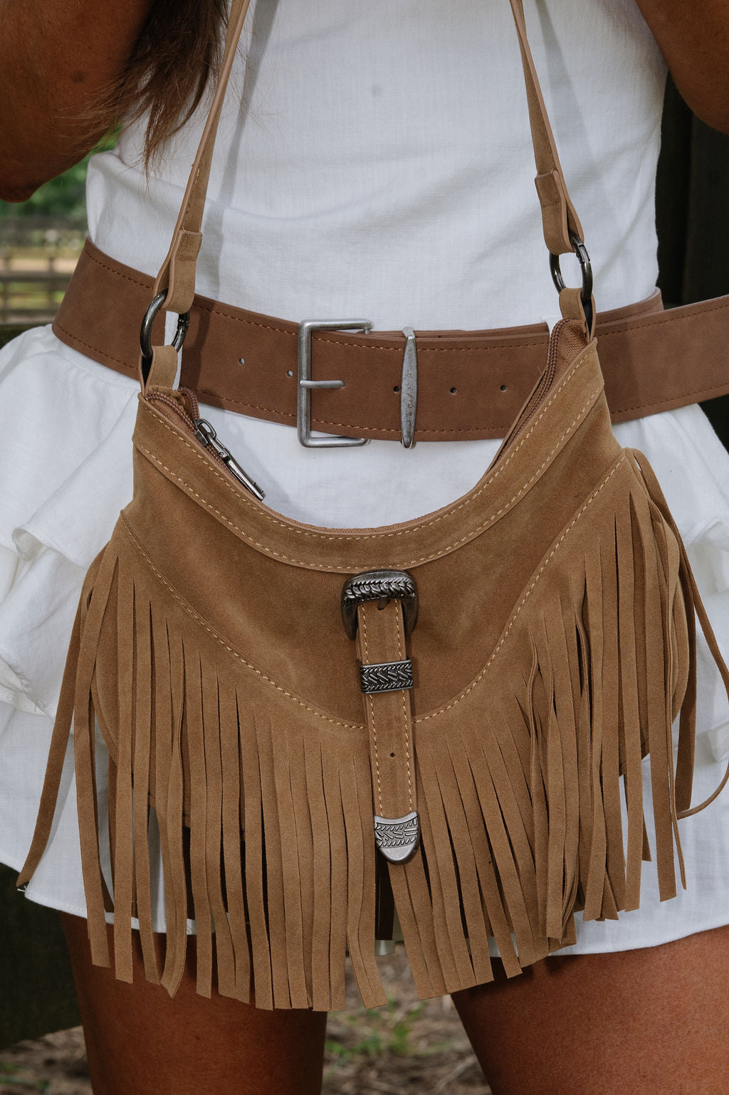 Boho Buckle Bag-Beige
