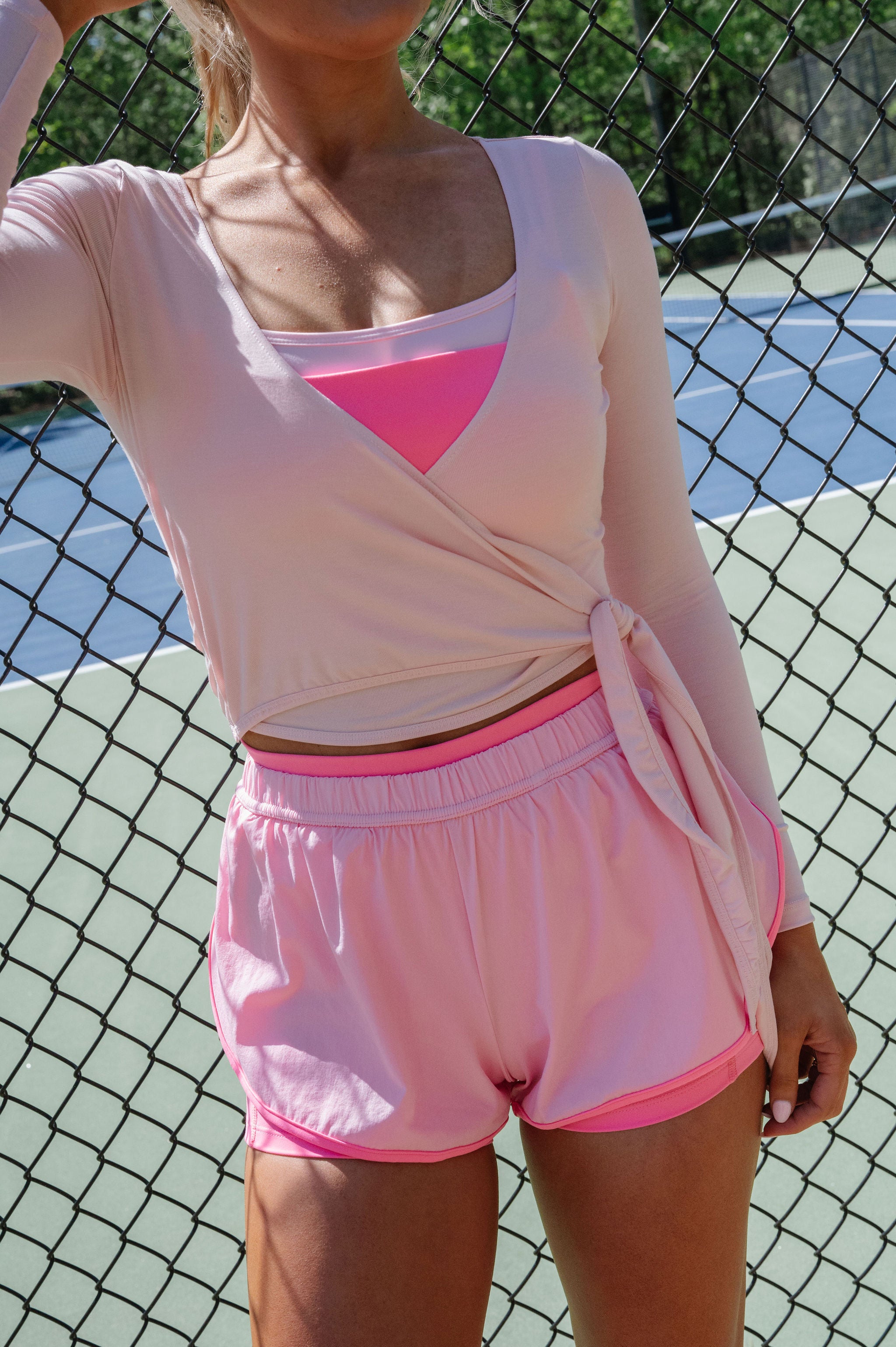 Elise Wrap Top-Pink