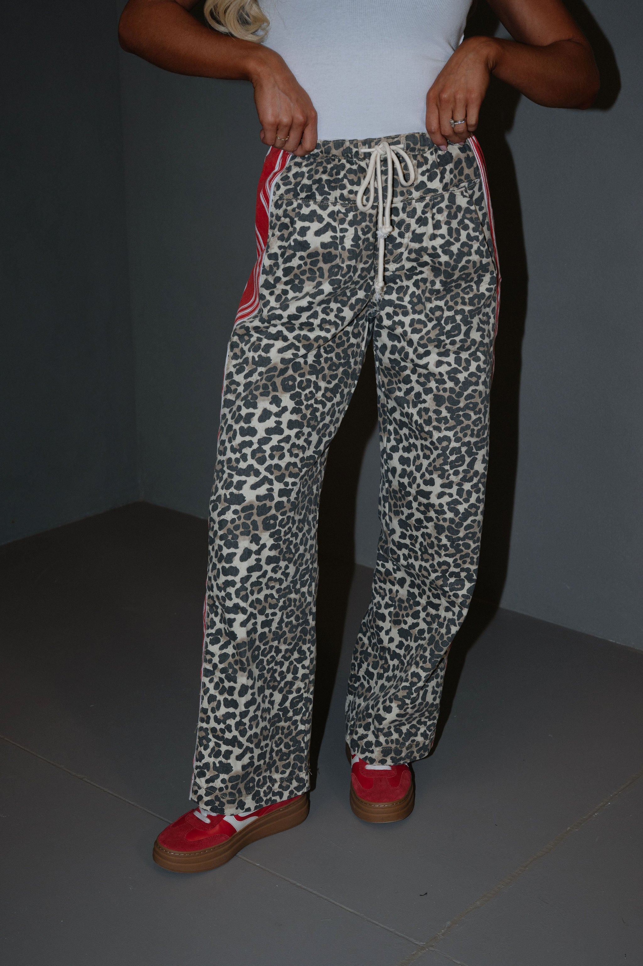 Kenny Wide Leg Pants-Leopard