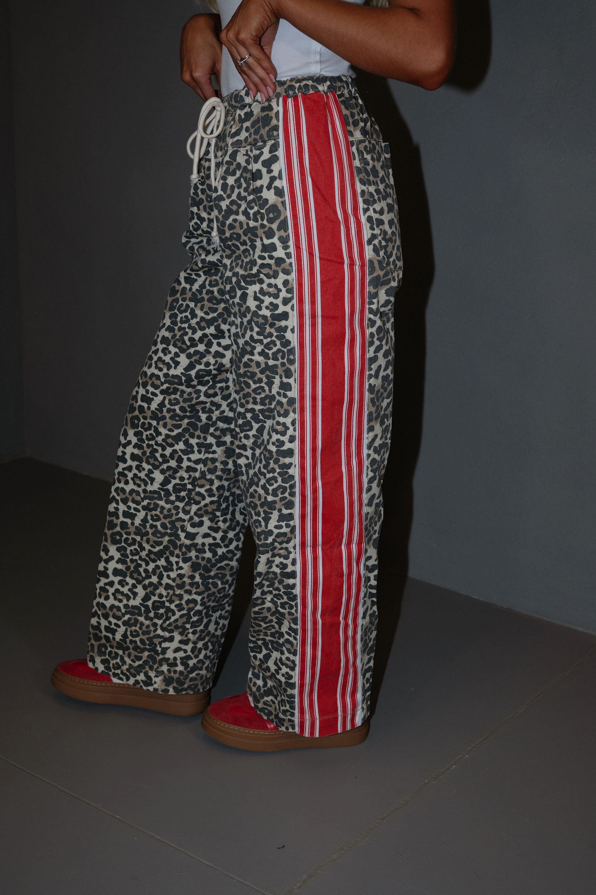 Kenny Wide Leg Pants-Leopard