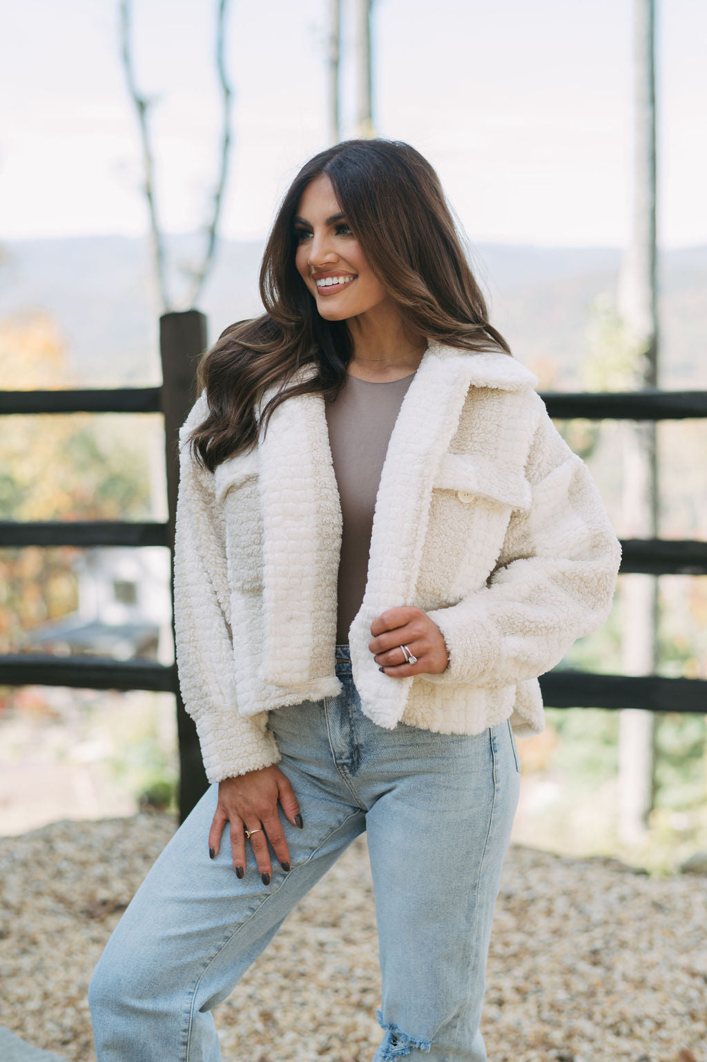 Faux Sherpa Striped Shacket