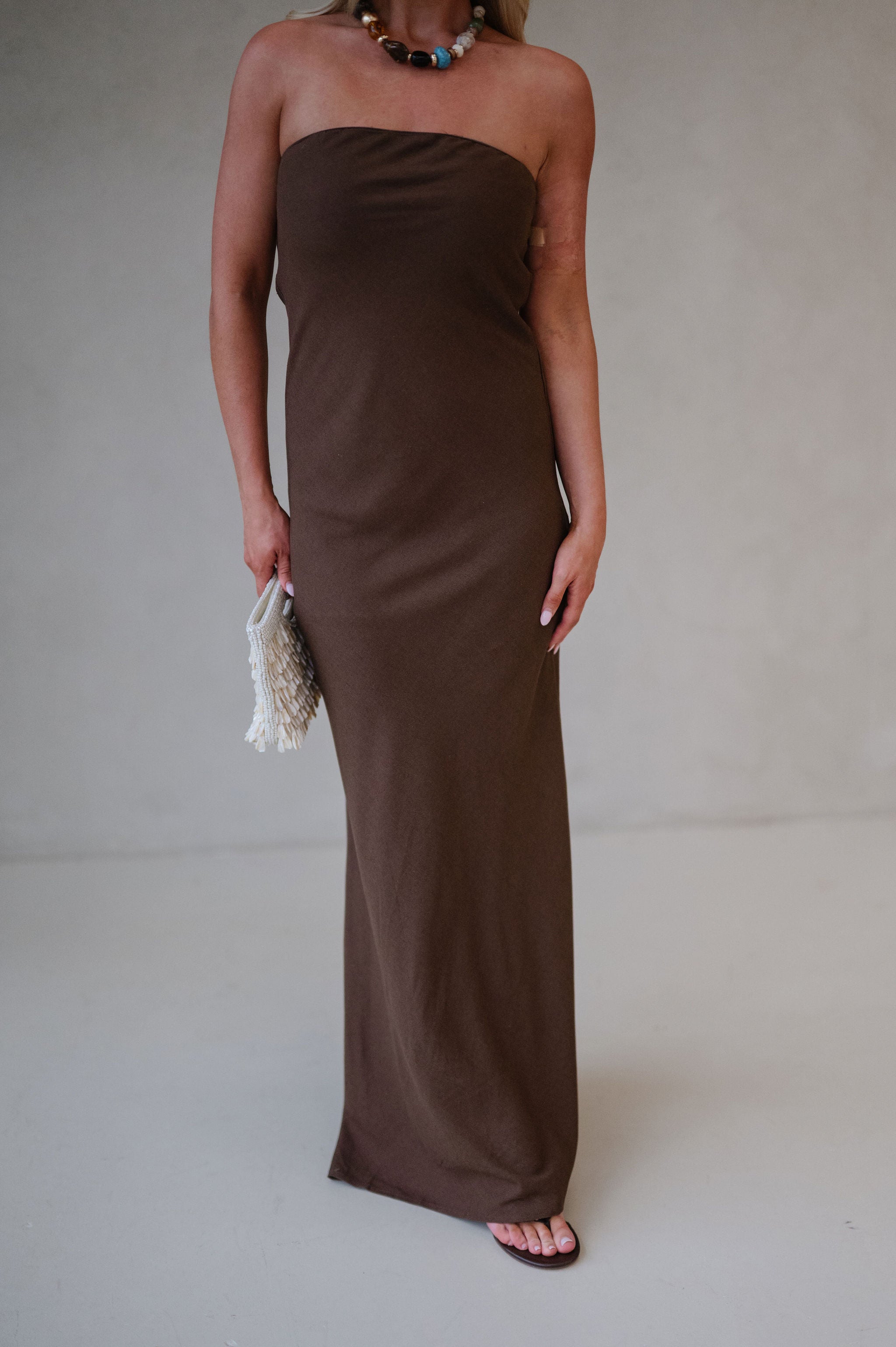 Hampton Maxi Dress-Brown