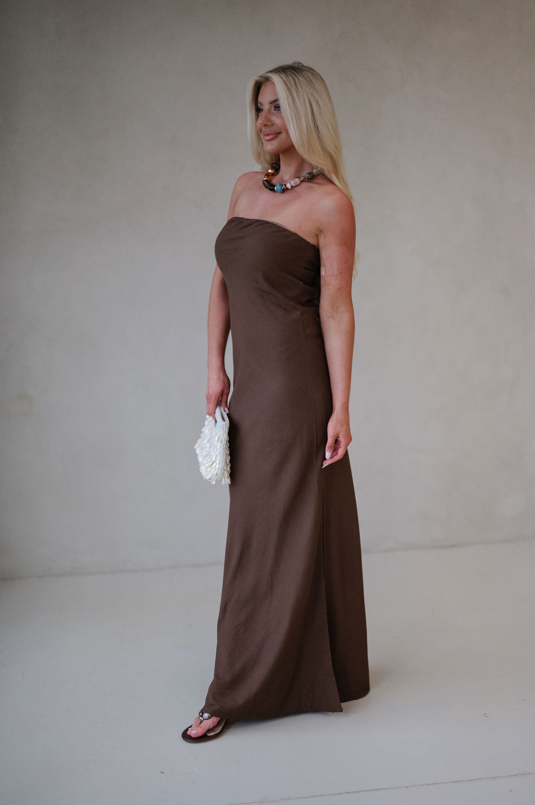 Hampton Maxi Dress-Brown