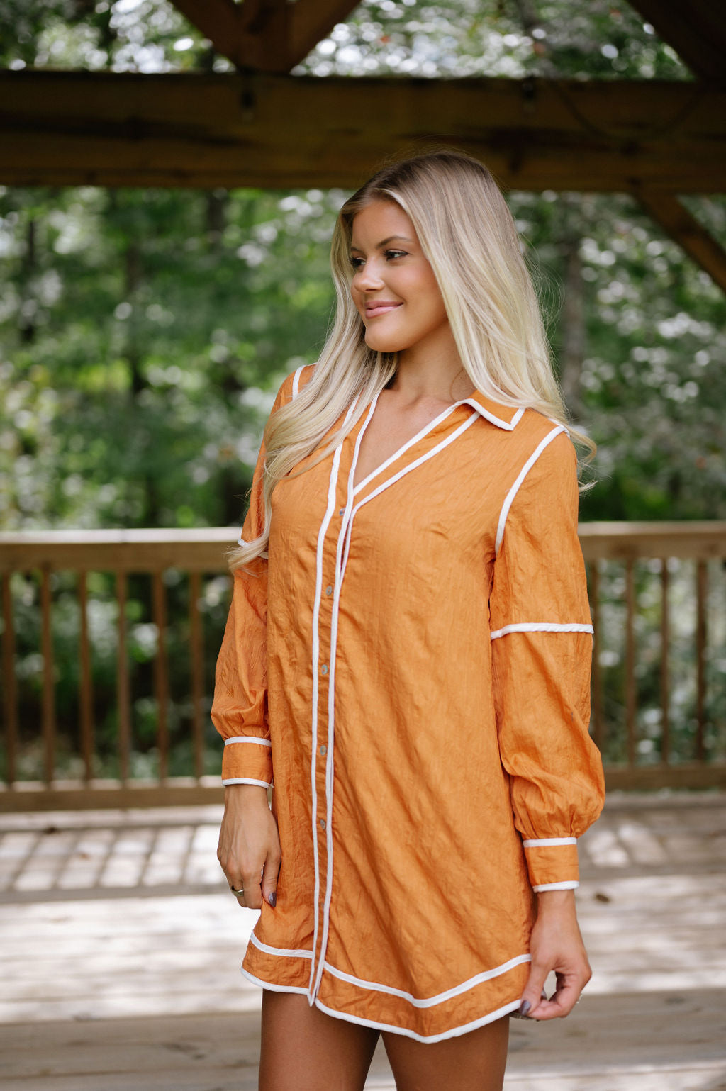 Shiloh Shirt Dress-Muted Orange