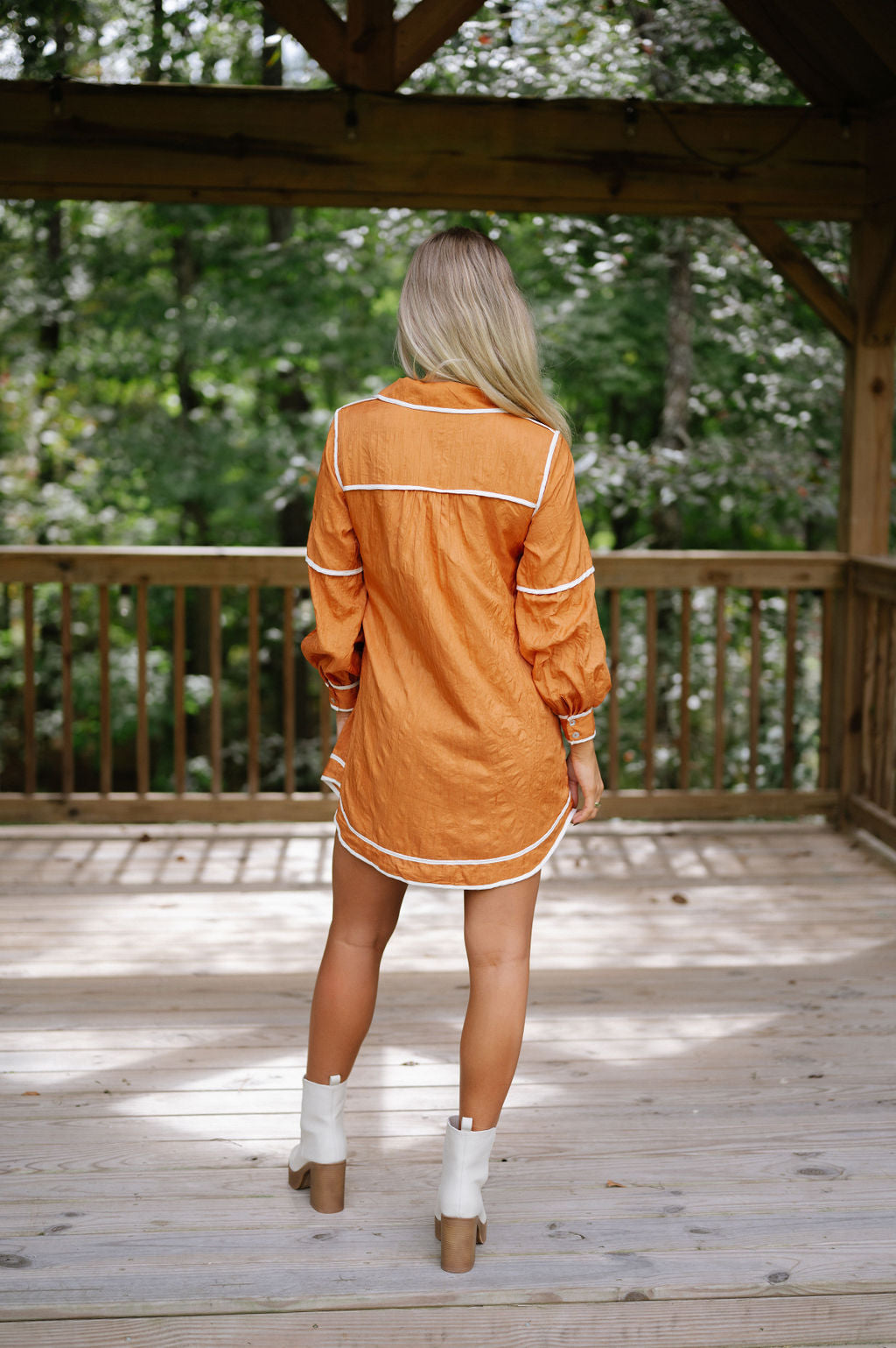 Shiloh Shirt Dress-Muted Orange