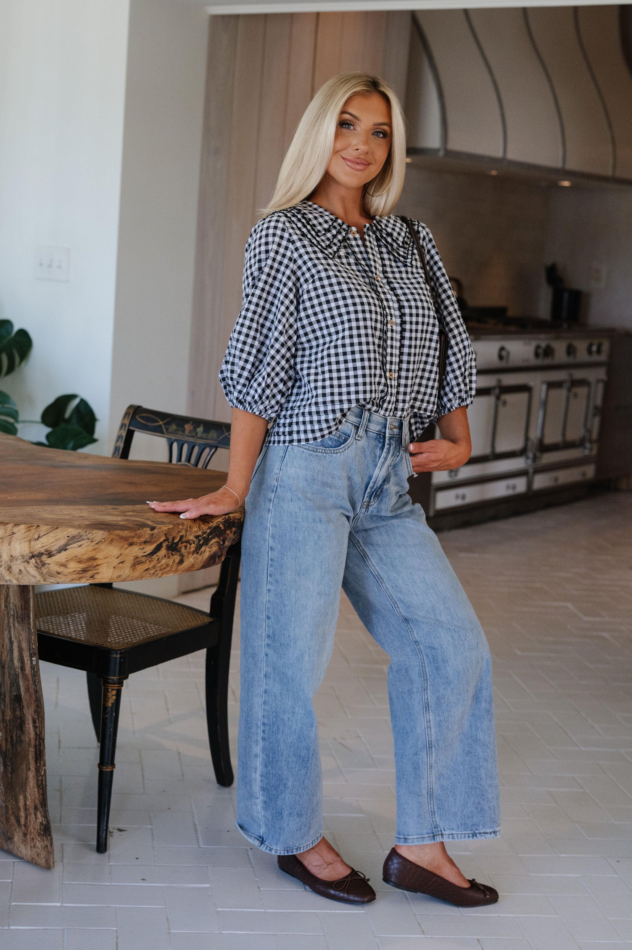 Jillian Puff Sleeve Top-Black