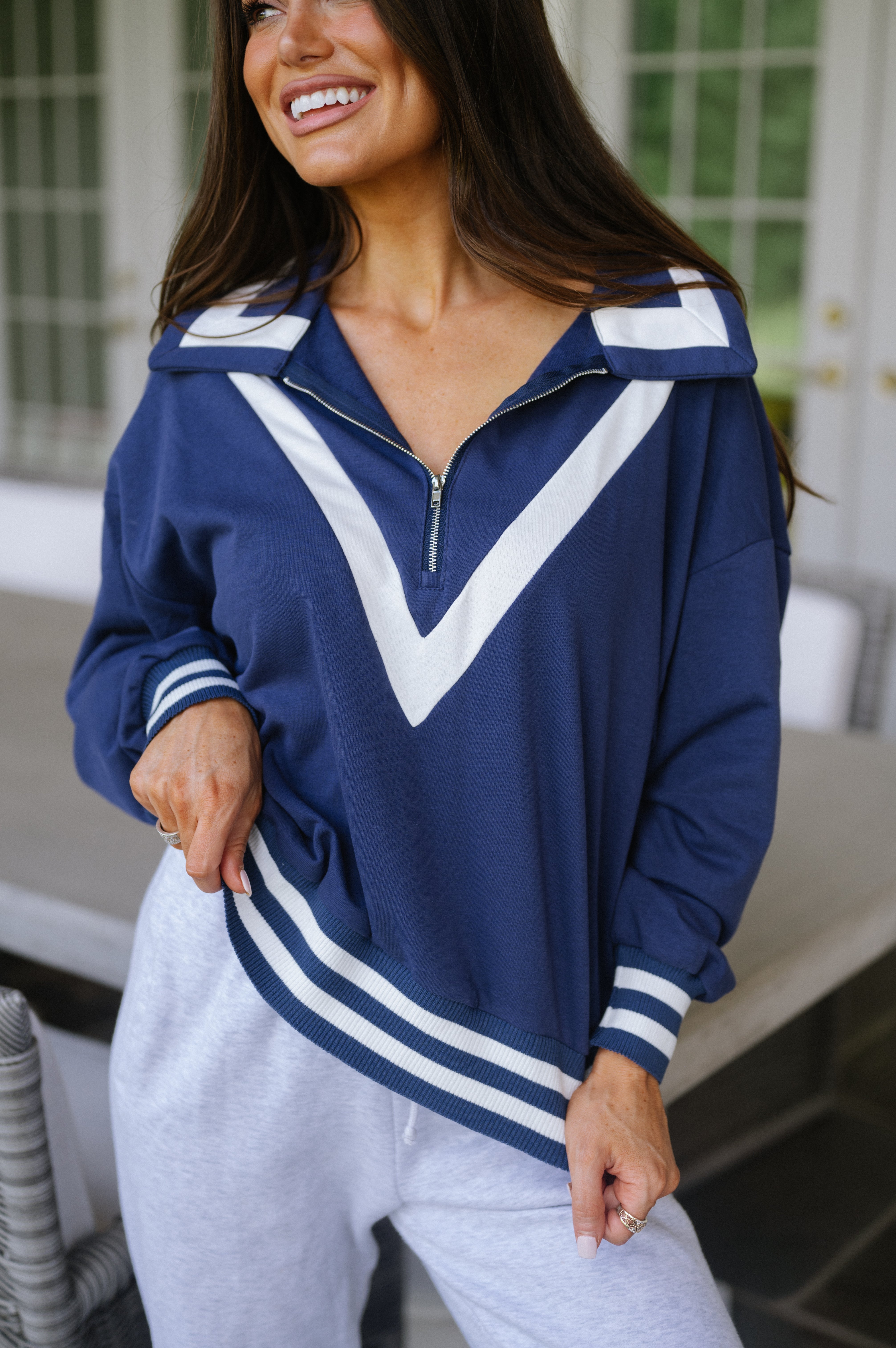 One Day Navy Stripe Sweater