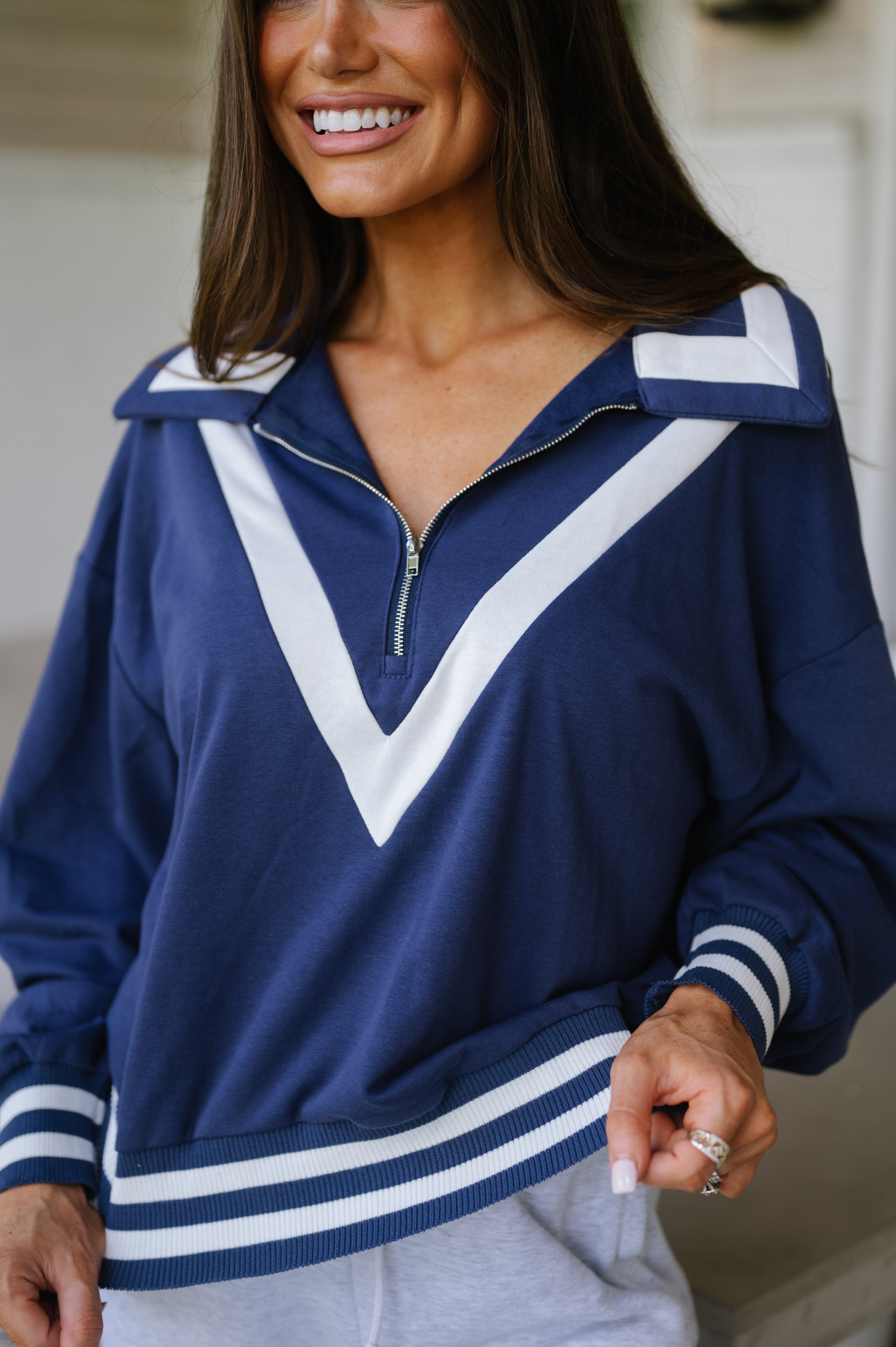 One Day Navy Stripe Sweater