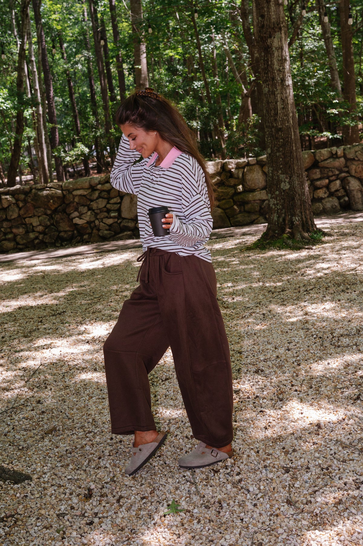 Savvy Contrast Collared Tee-Pink Multi