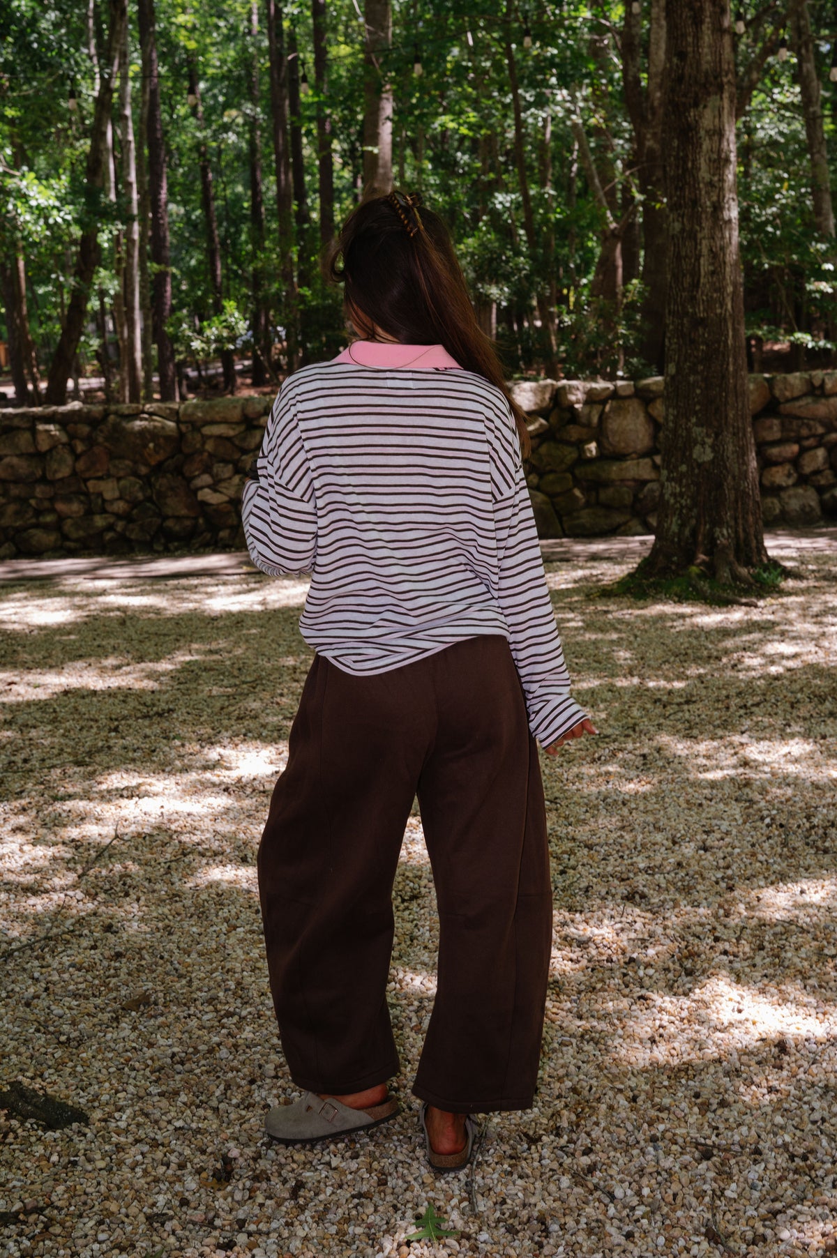 Savvy Contrast Collared Tee-Pink Multi
