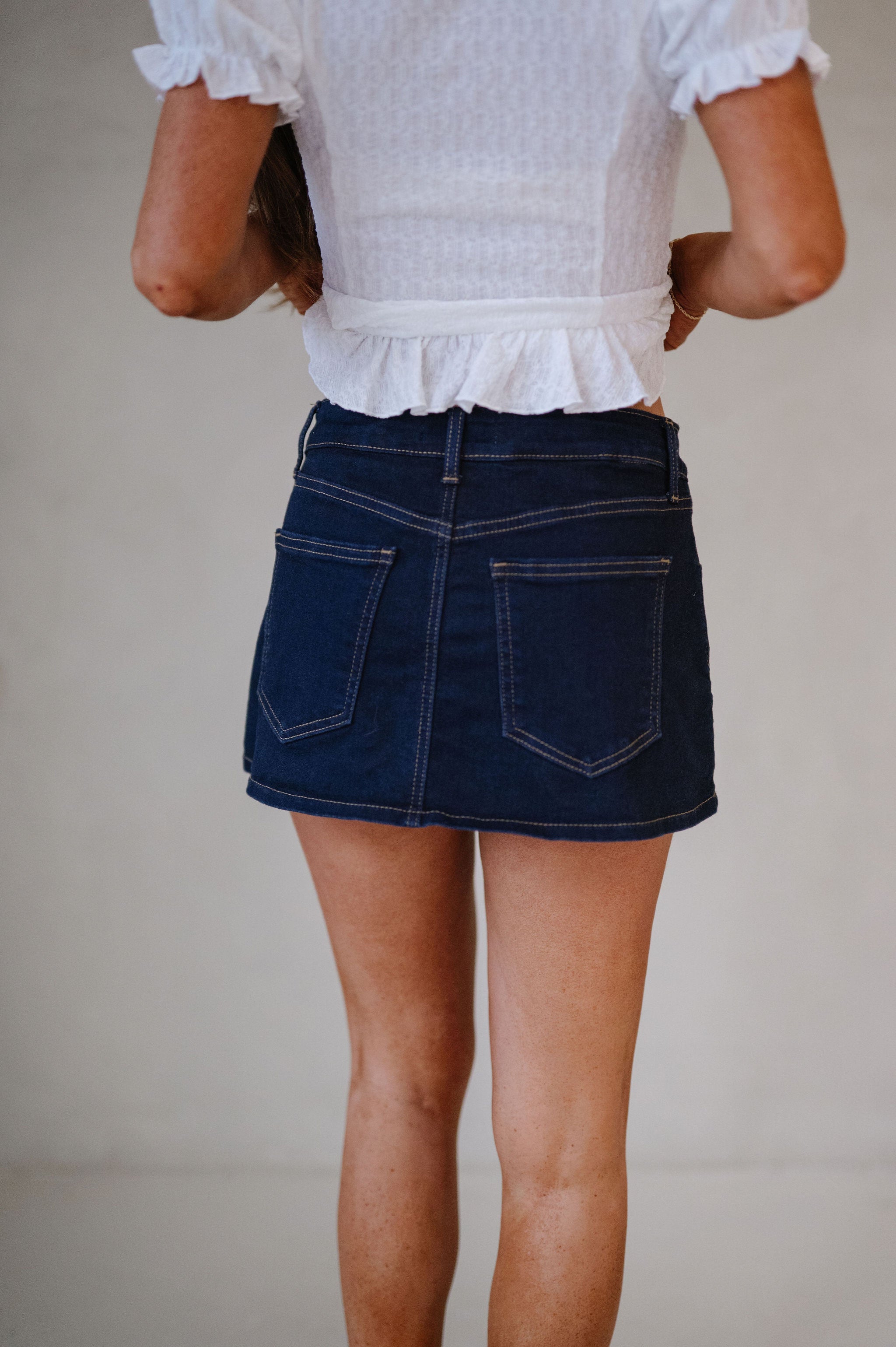 Finley Denim Skort-Rinse