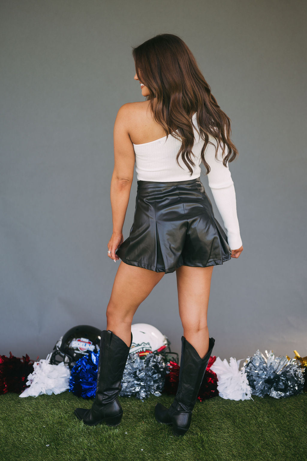 The Tegan Faux Leather Biker Shorts In Black • Impressions Online Boutique