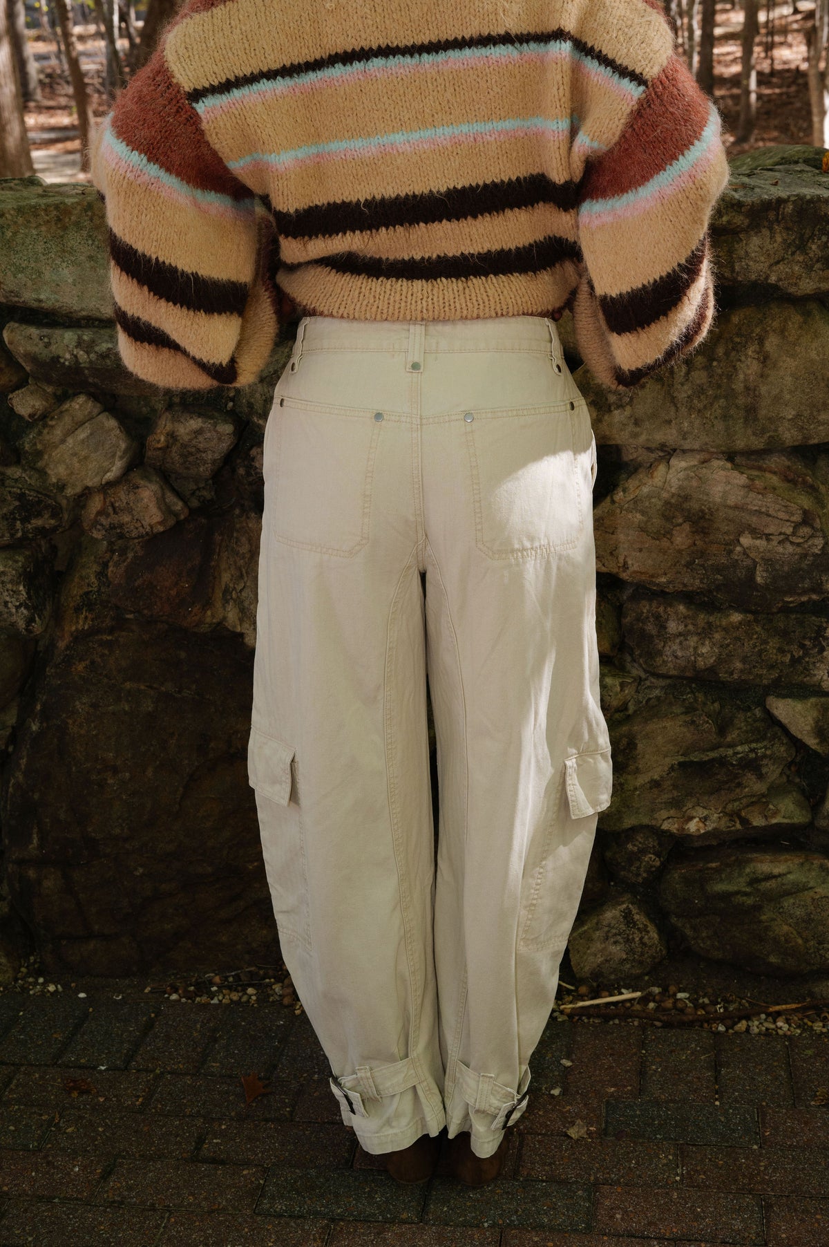 Barrrel Cargo Pant-Beige