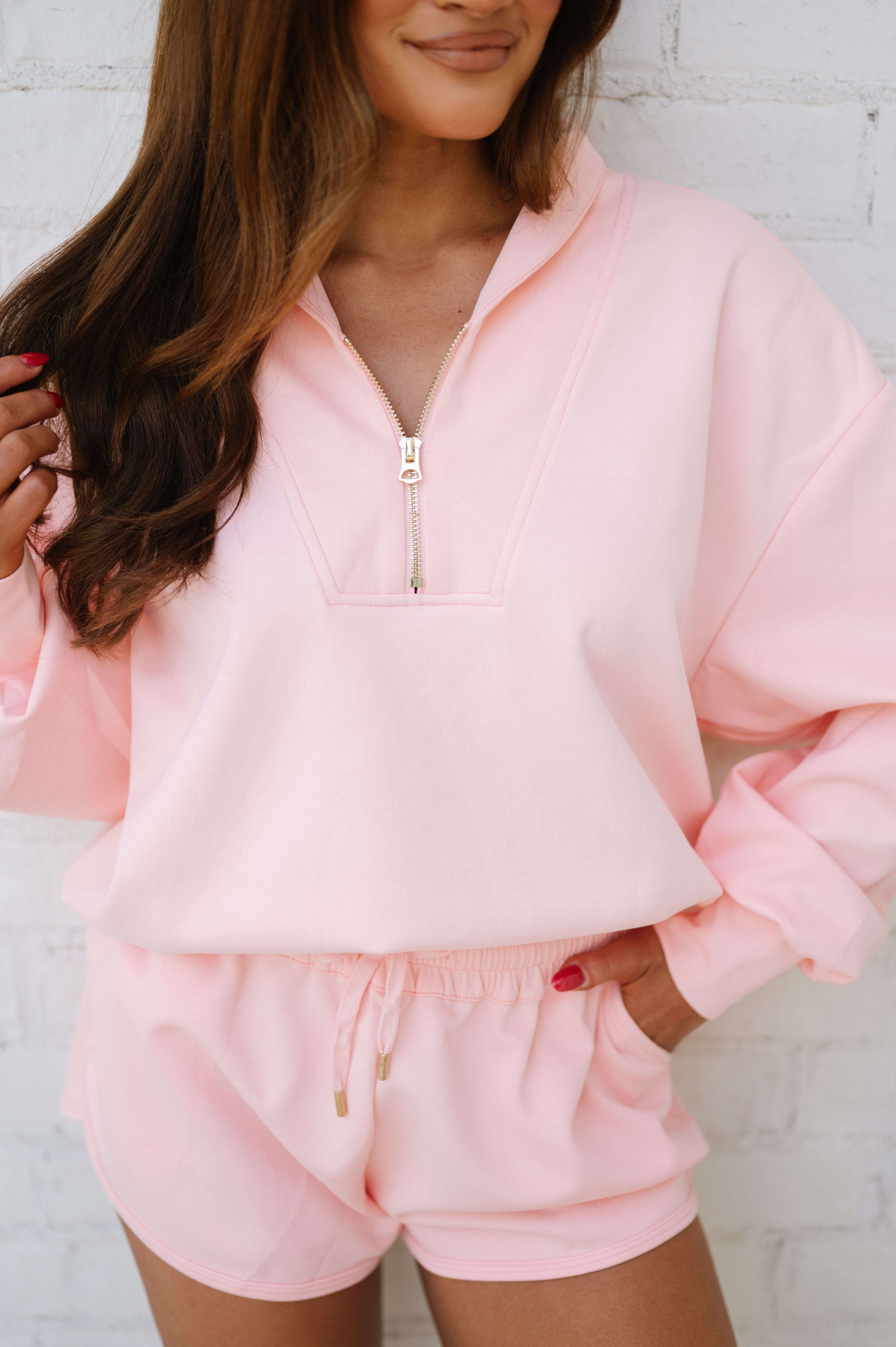 Long Sleeve Scuba Set- Pink