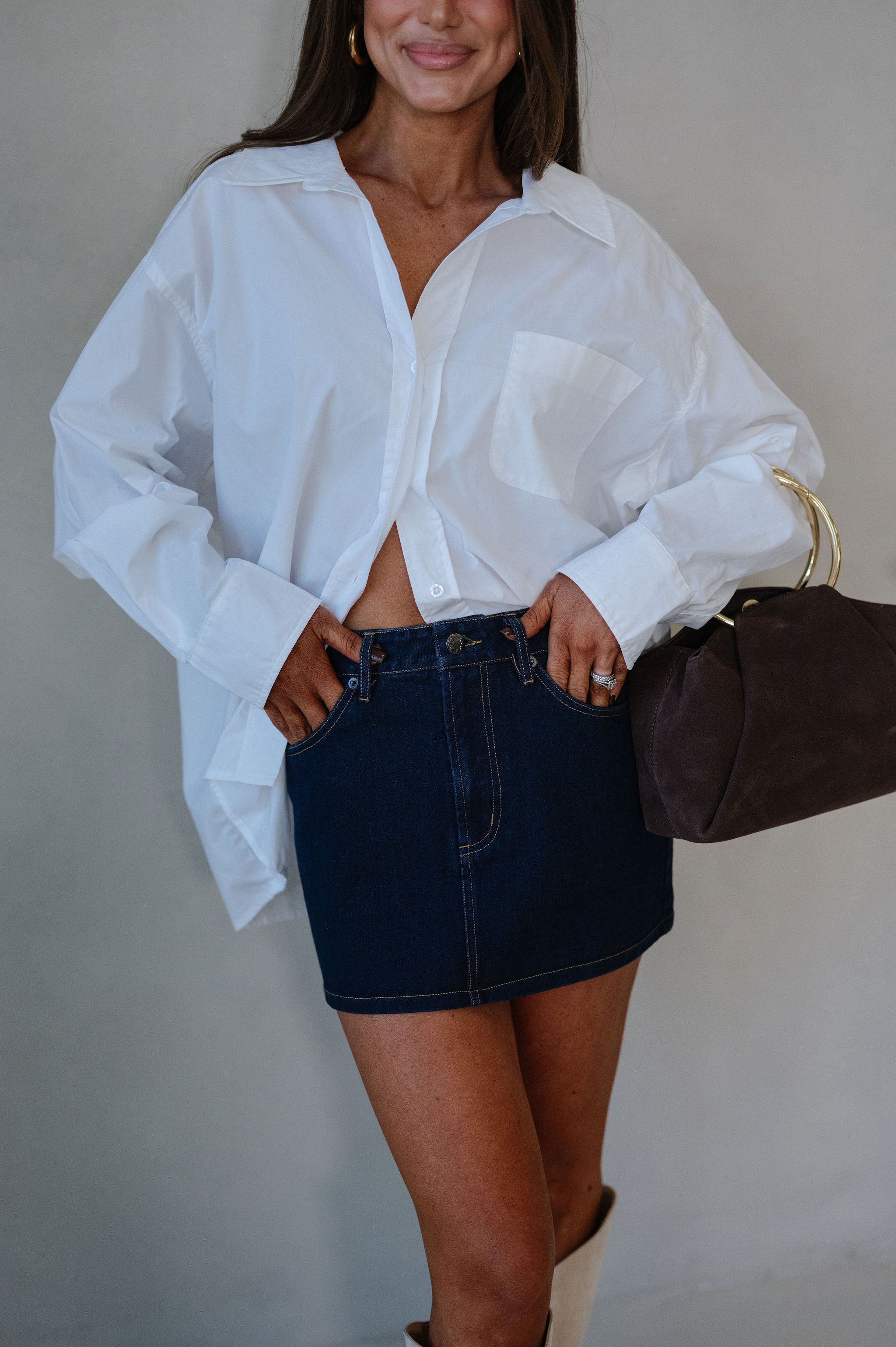 Lena Skirt-Dark Denim// PETITE