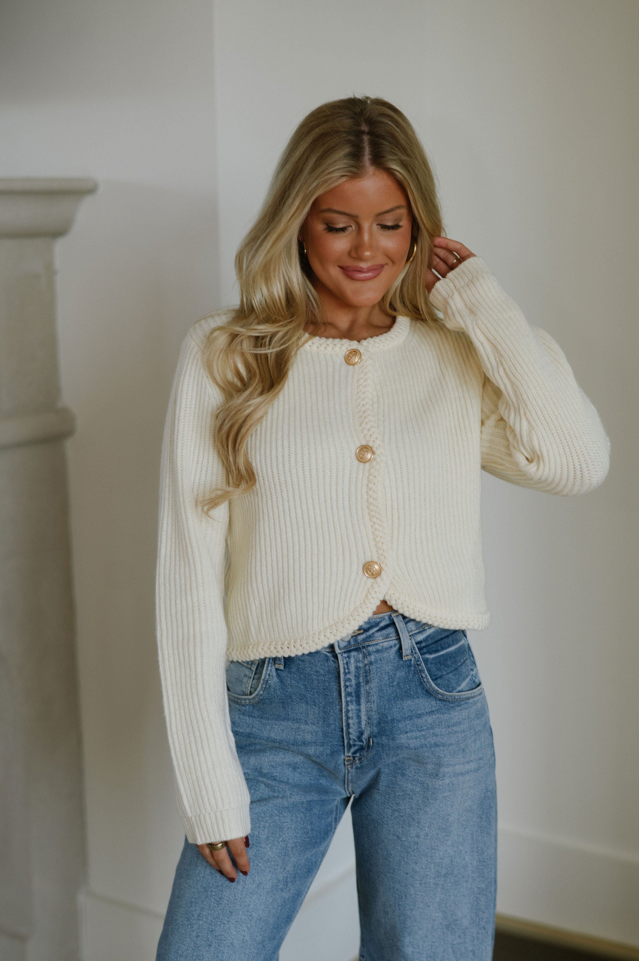 Nautical Cardigan-Cream