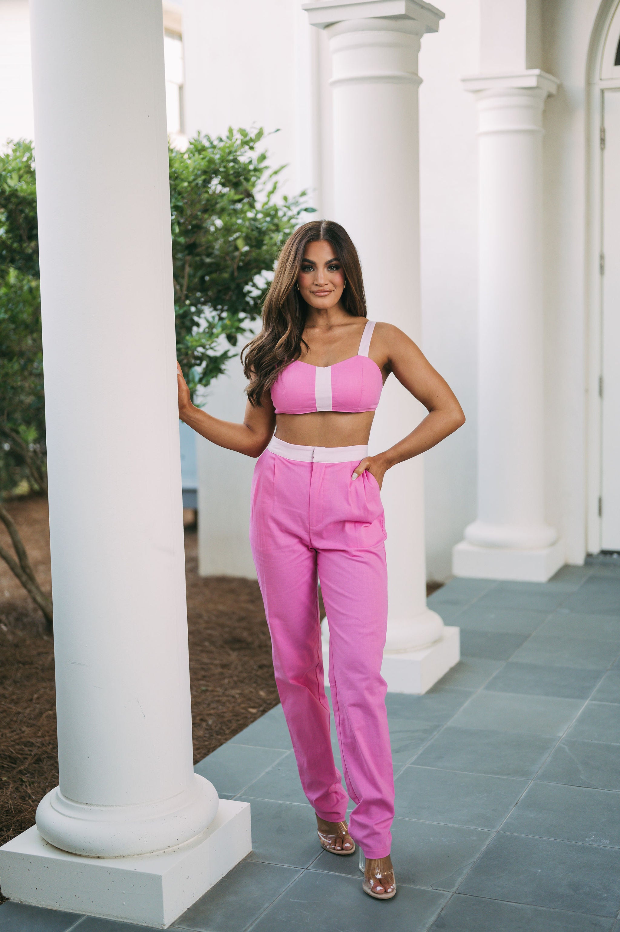 Two-Toned Pants Set- Pink