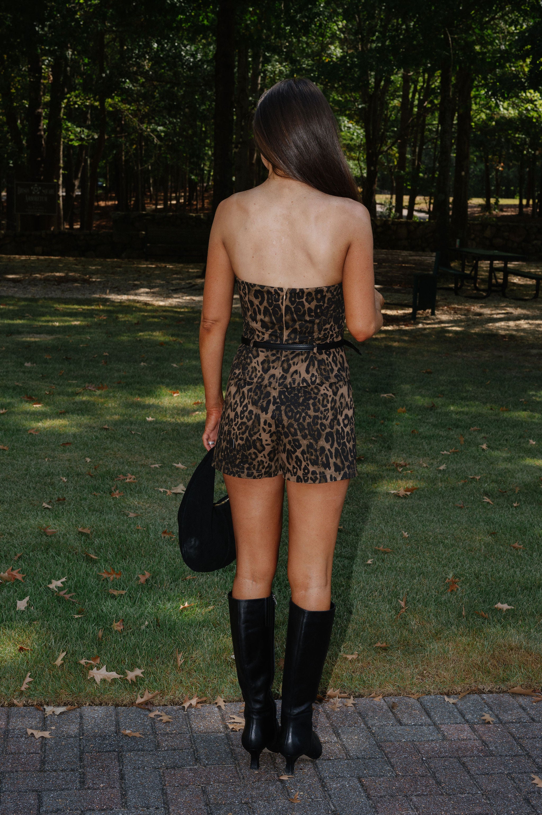 Belted Leopard Printed Romper